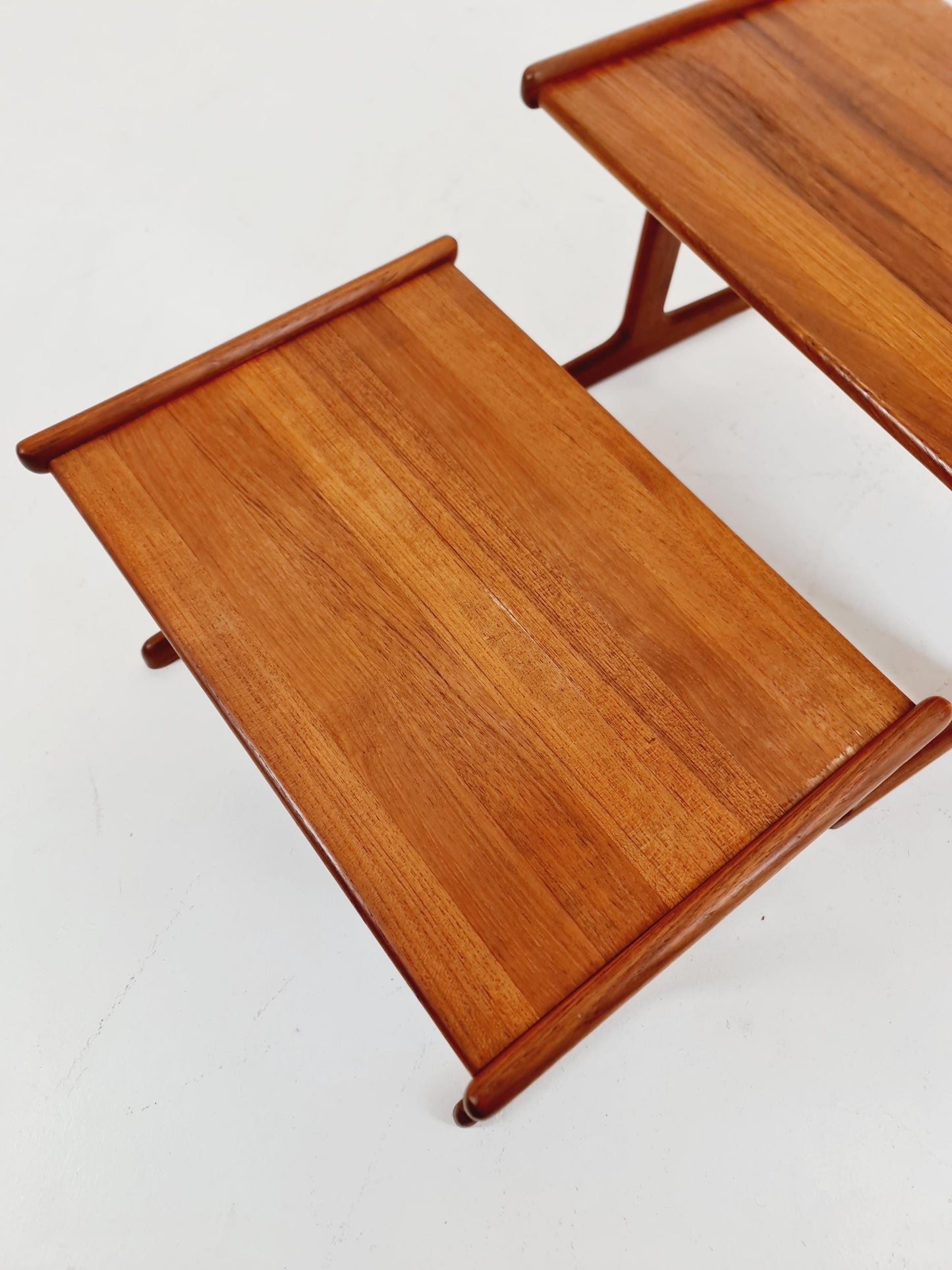 Midcentury Danish Solid teak Nesting Tables by Kai Kristiansen for skovamand & Andersen, 1960s