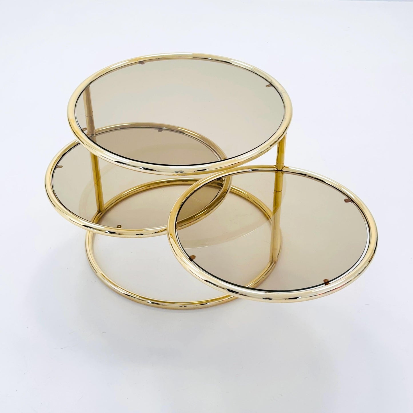 Mid Century coffee table with 3 swivel levels by Milo Baughman Italy 1970s