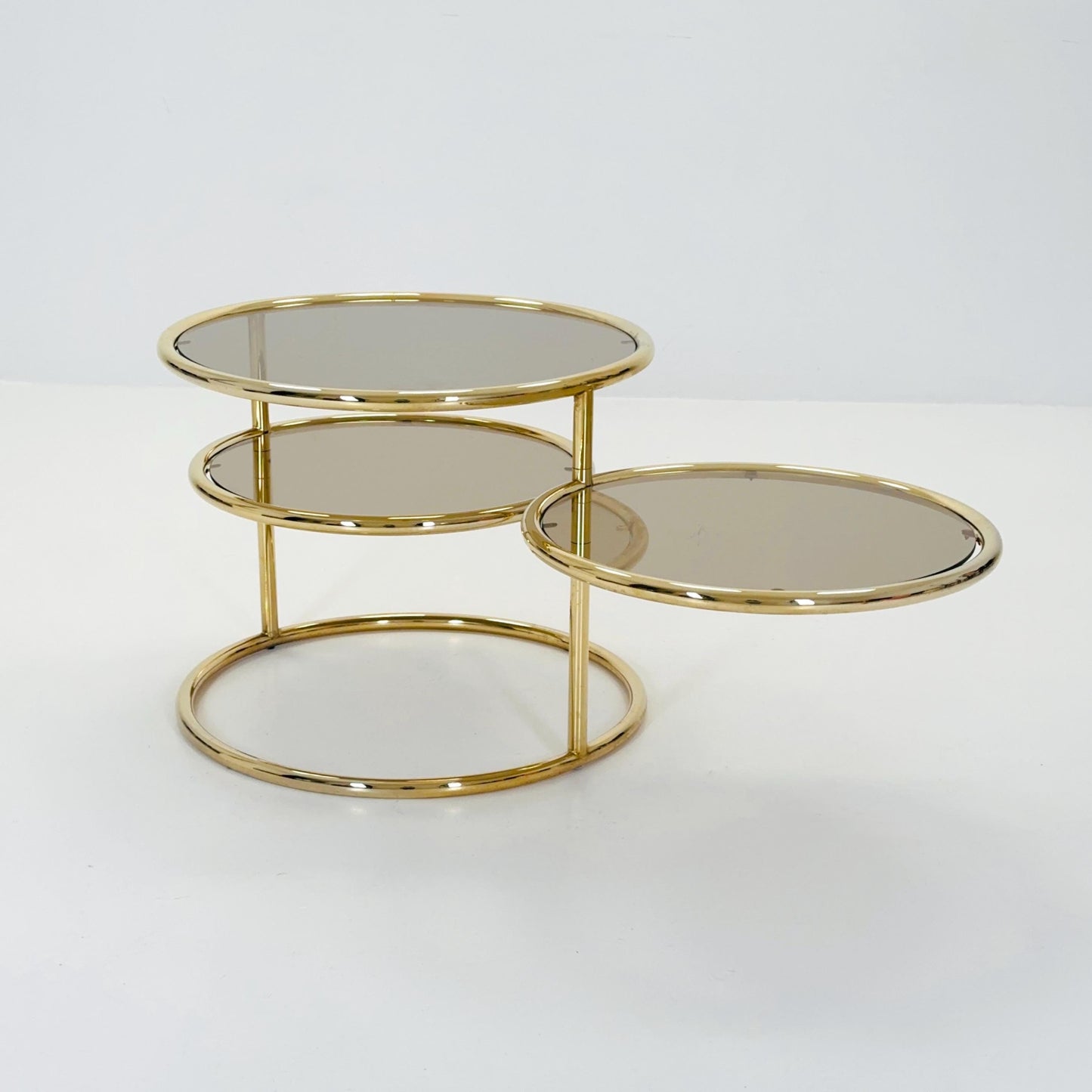 Mid Century coffee table with 3 swivel levels by Milo Baughman Italy 1970s