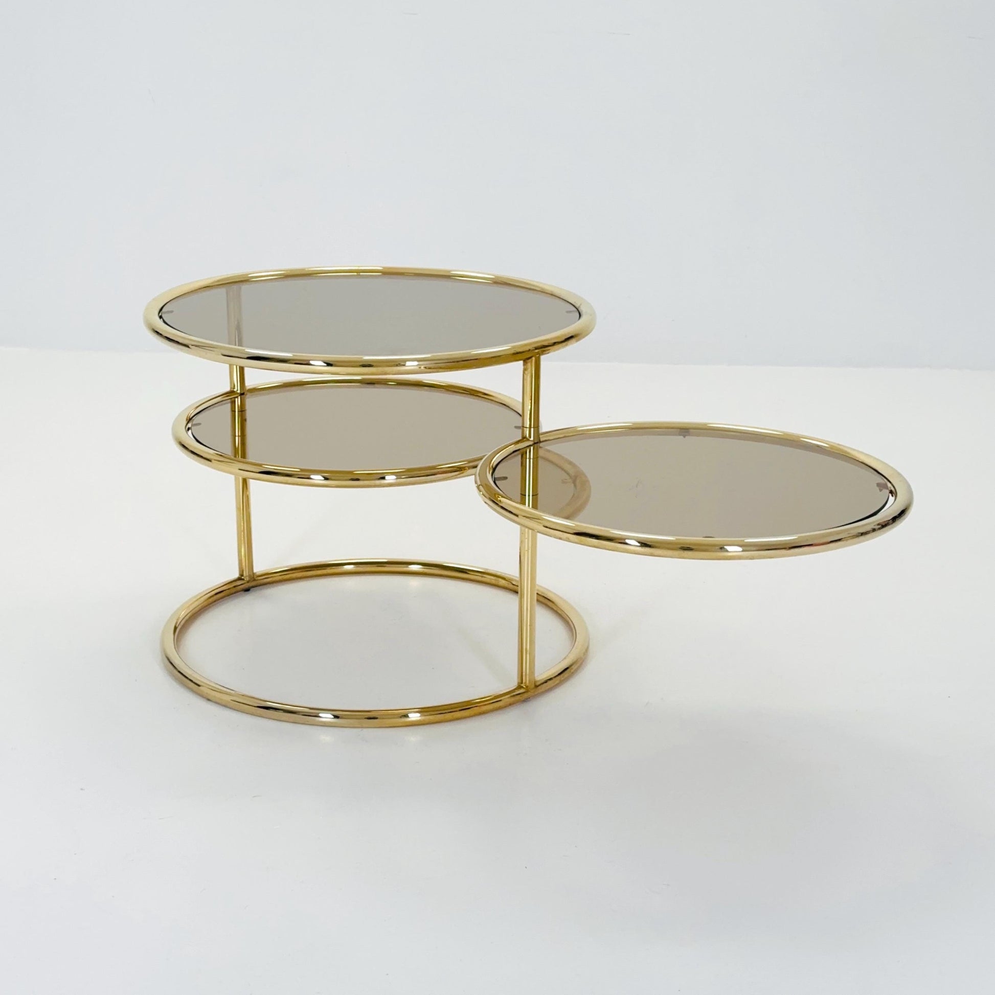 Mid Century coffee table with 3 swivel levels by Milo Baughman Italy 1970s