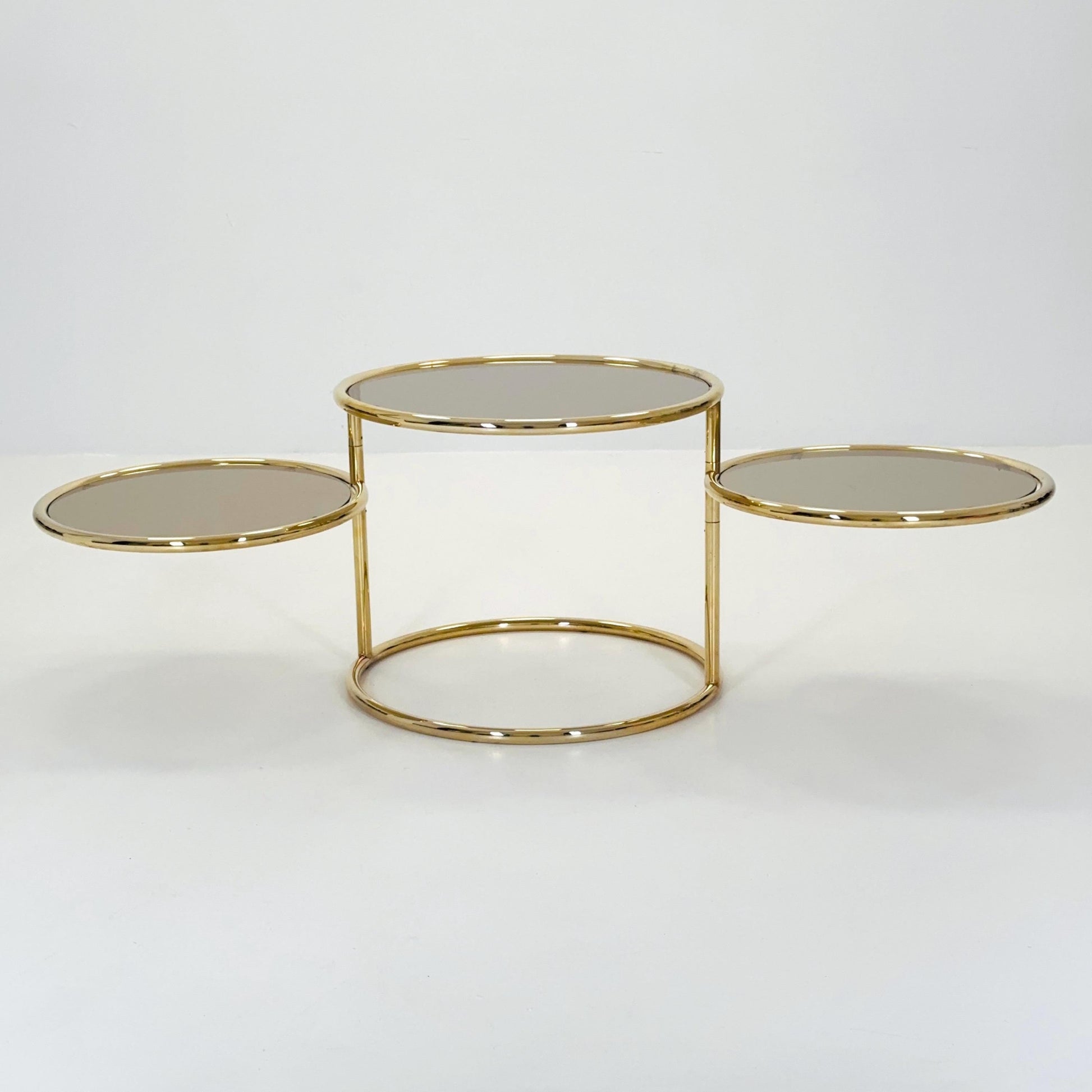 Mid Century coffee table with 3 swivel levels by Milo Baughman Italy 1970s