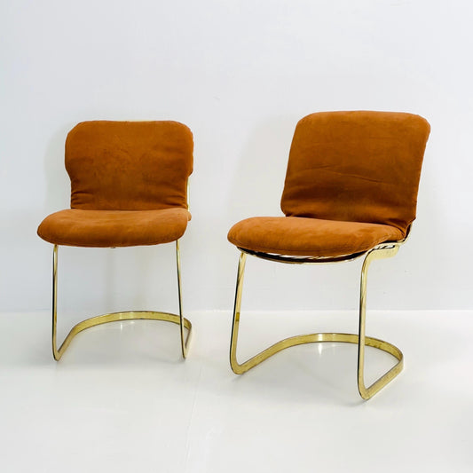 set of 2 mid-century modern Italian dining chair attributed to Giorgio Rinaldi for Cidue, Italy, 1970s.
