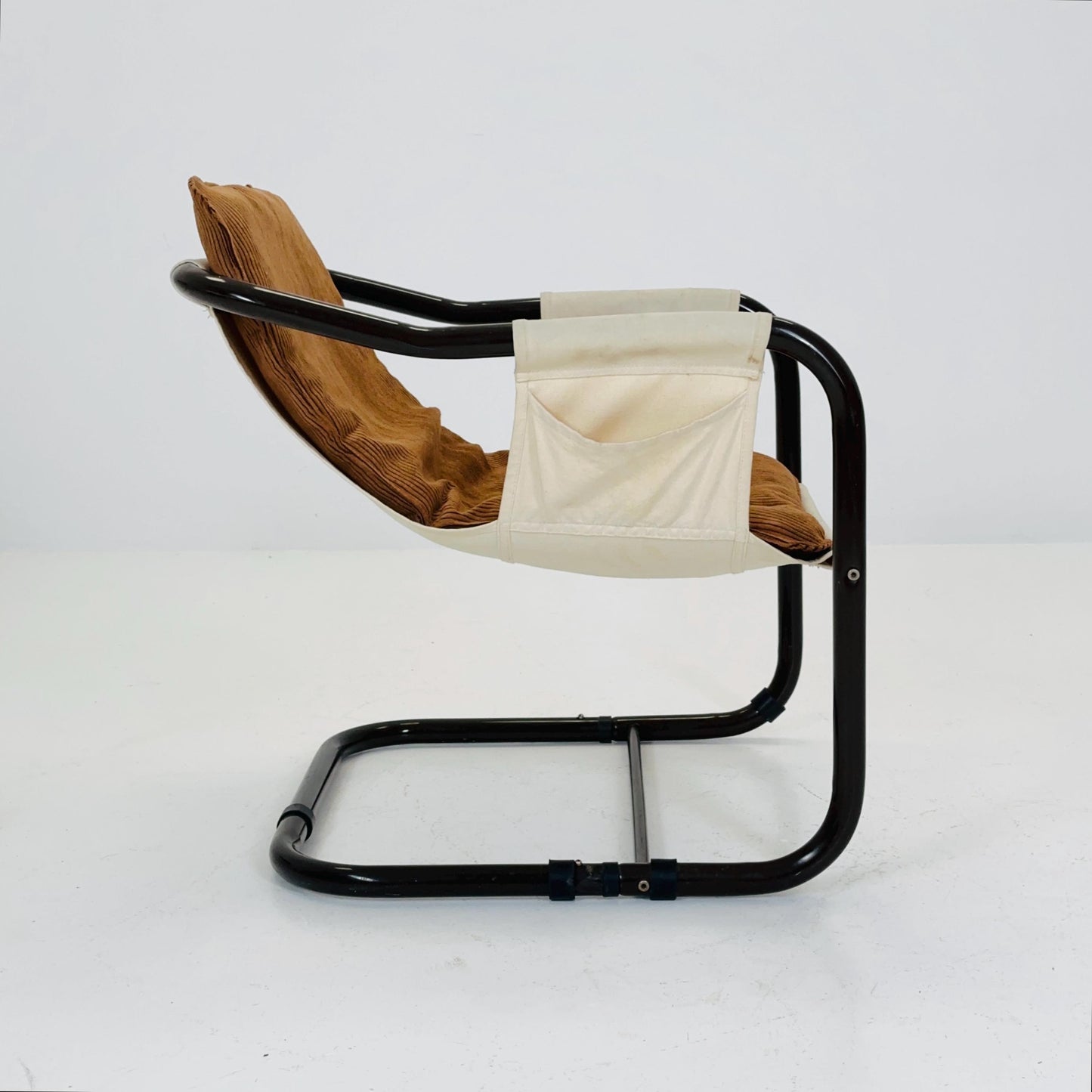 Mid century century Bauhaus tubular canvas armchair for Tomas Jelinek by IKEA 1980s