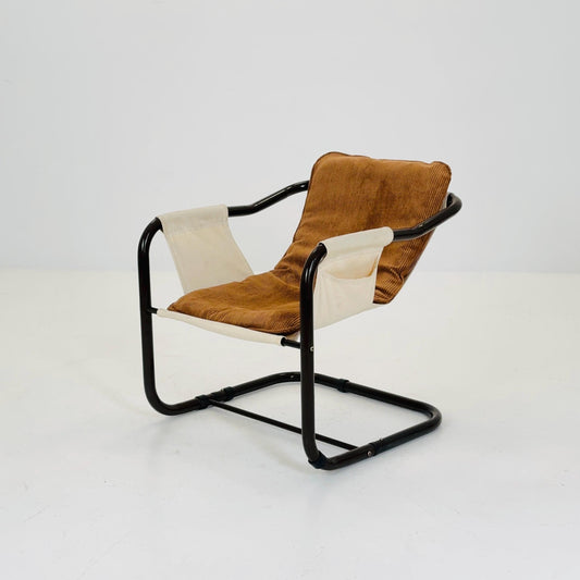 Mid century century Bauhaus tubular canvas armchair for Tomas Jelinek by IKEA 1980s