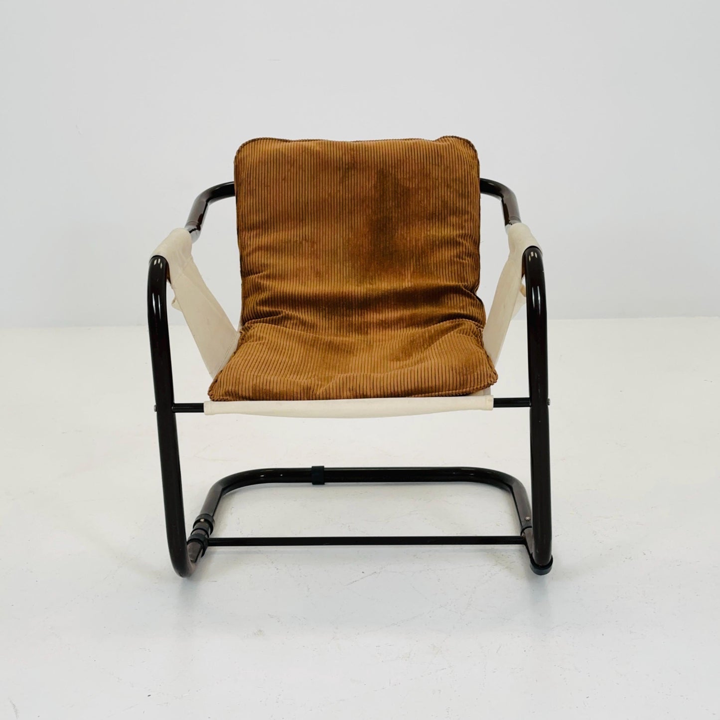 Mid century century Bauhaus tubular canvas armchair for Tomas Jelinek by IKEA 1980s
