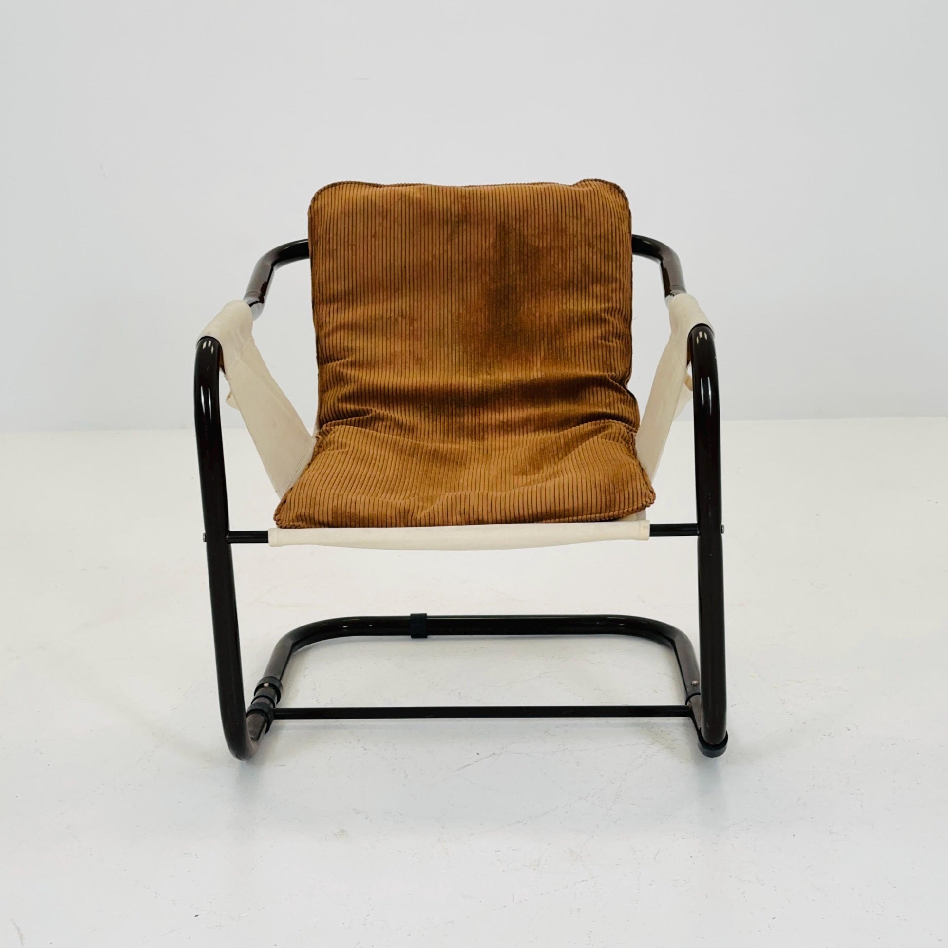 Mid century century Bauhaus tubular canvas armchair for Tomas Jelinek by IKEA 1980s