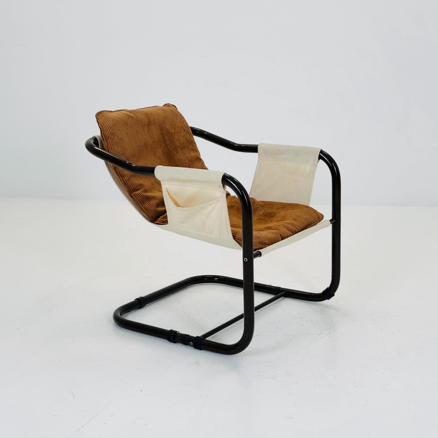 Mid century century Bauhaus tubular canvas armchair for Tomas Jelinek by IKEA 1980s