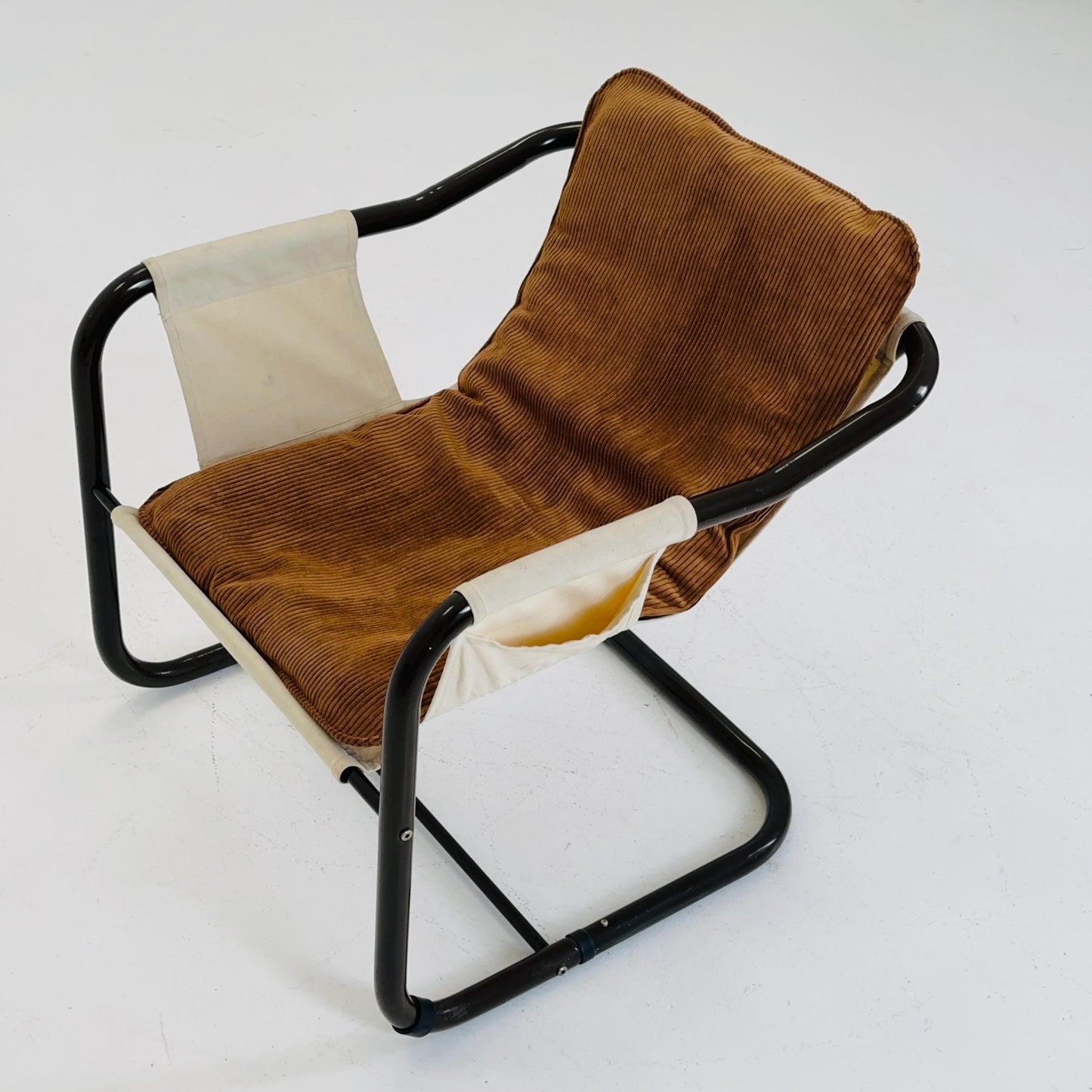 Mid century century Bauhaus tubular canvas armchair for Tomas Jelinek by IKEA 1980s