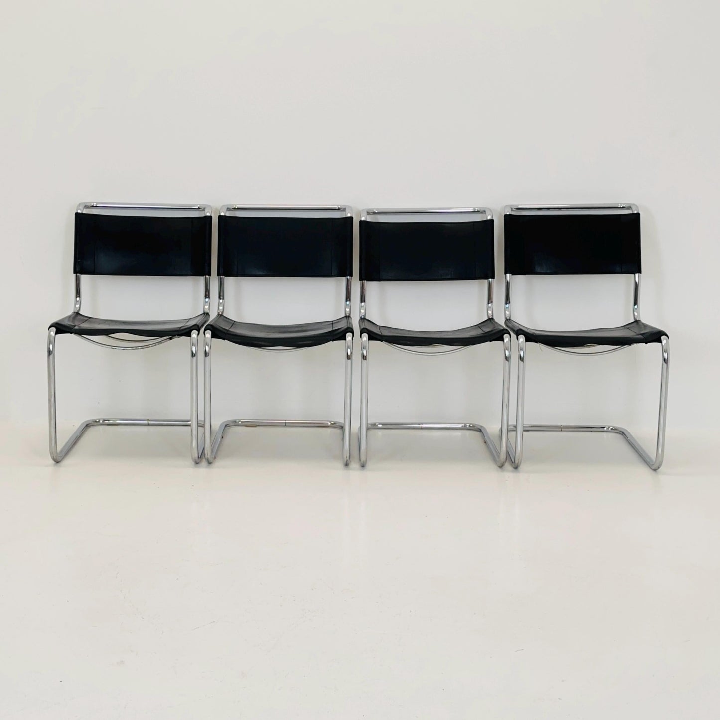 1 OF 6 Mid-Century Vintage S33 black ChairS by Mart Stam & Marcel Breuer from Thonet 1980s