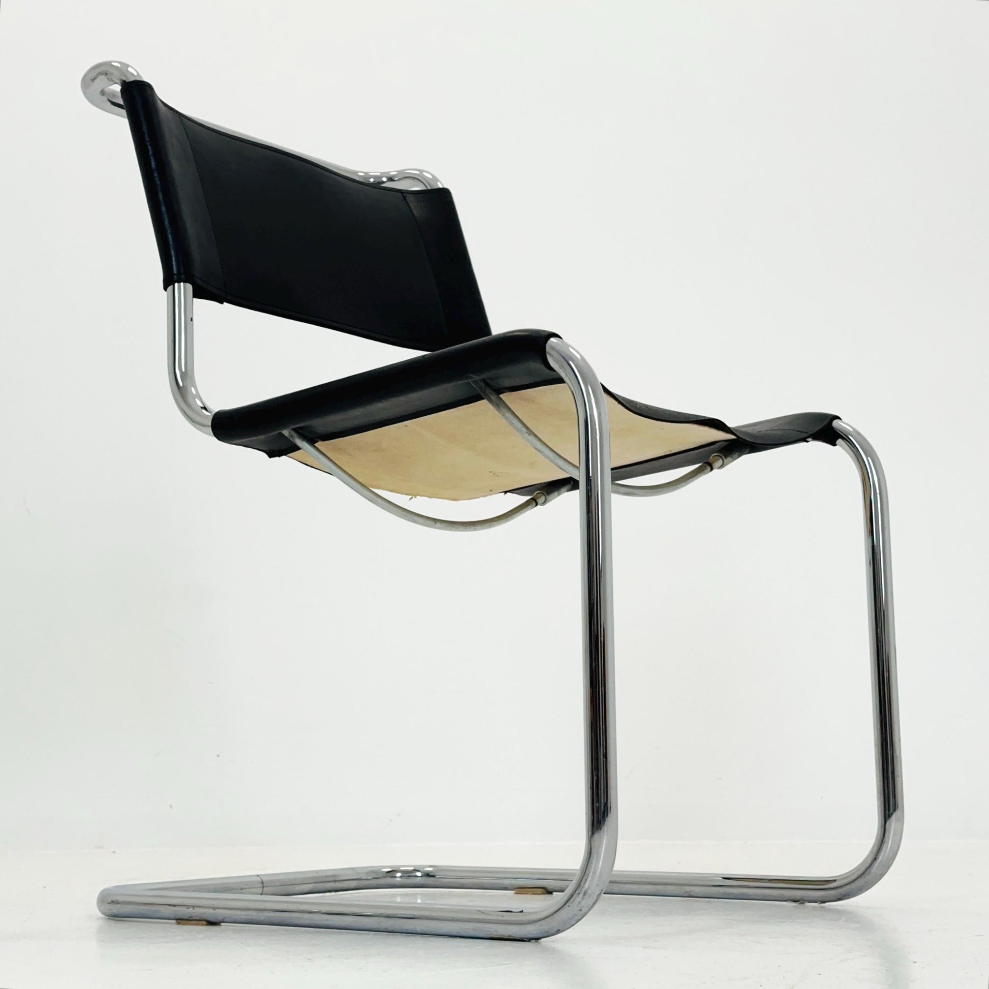 1 OF 6 Mid-Century Vintage S33 black ChairS by Mart Stam & Marcel Breuer from Thonet 1980s