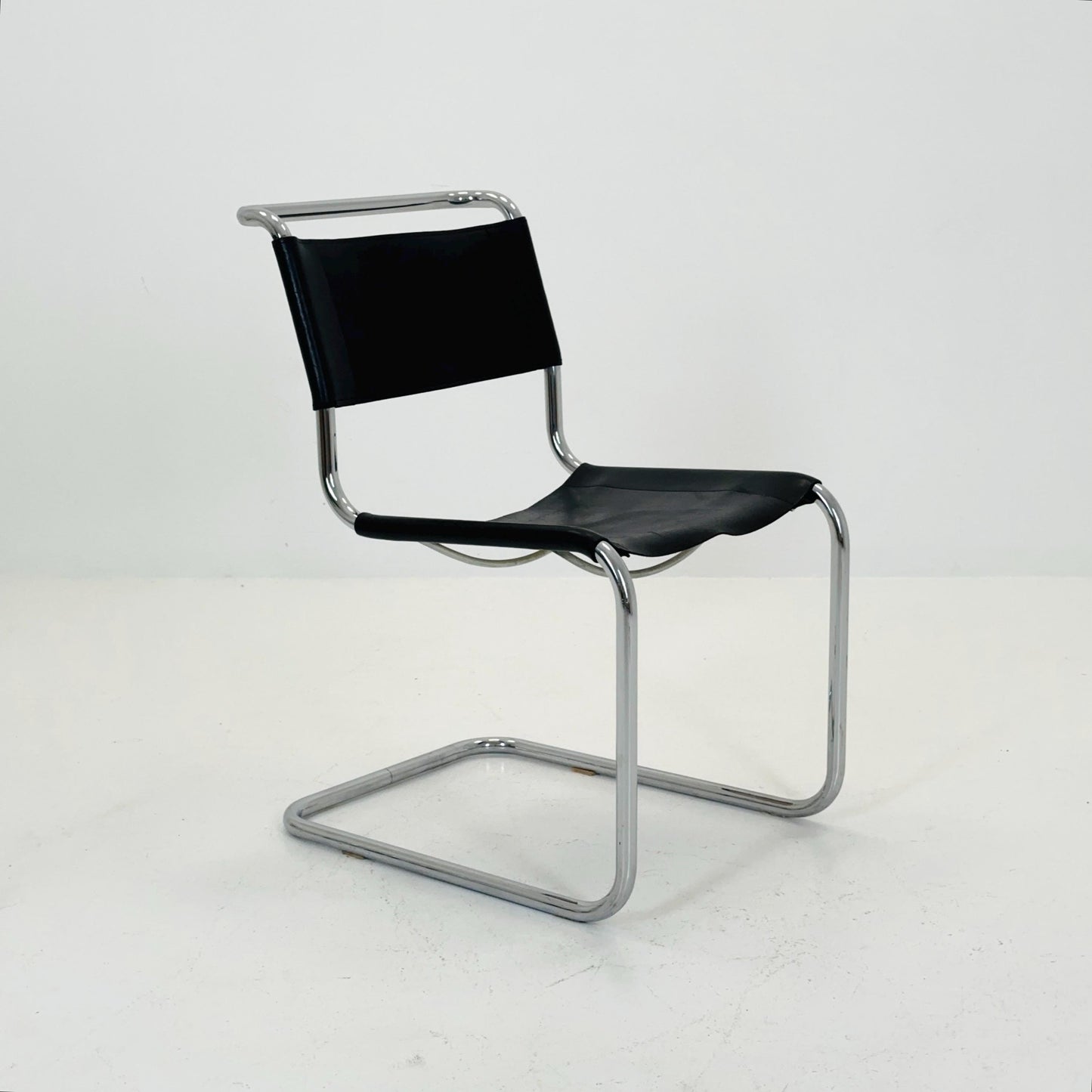1 OF 6 Mid-Century Vintage S33 black ChairS by Mart Stam & Marcel Breuer from Thonet 1980s