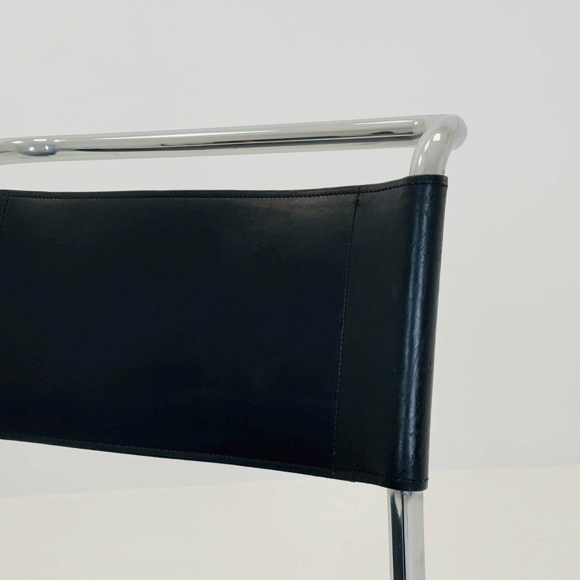 1 OF 6 Mid-Century Vintage S33 black ChairS by Mart Stam & Marcel Breuer from Thonet 1980s