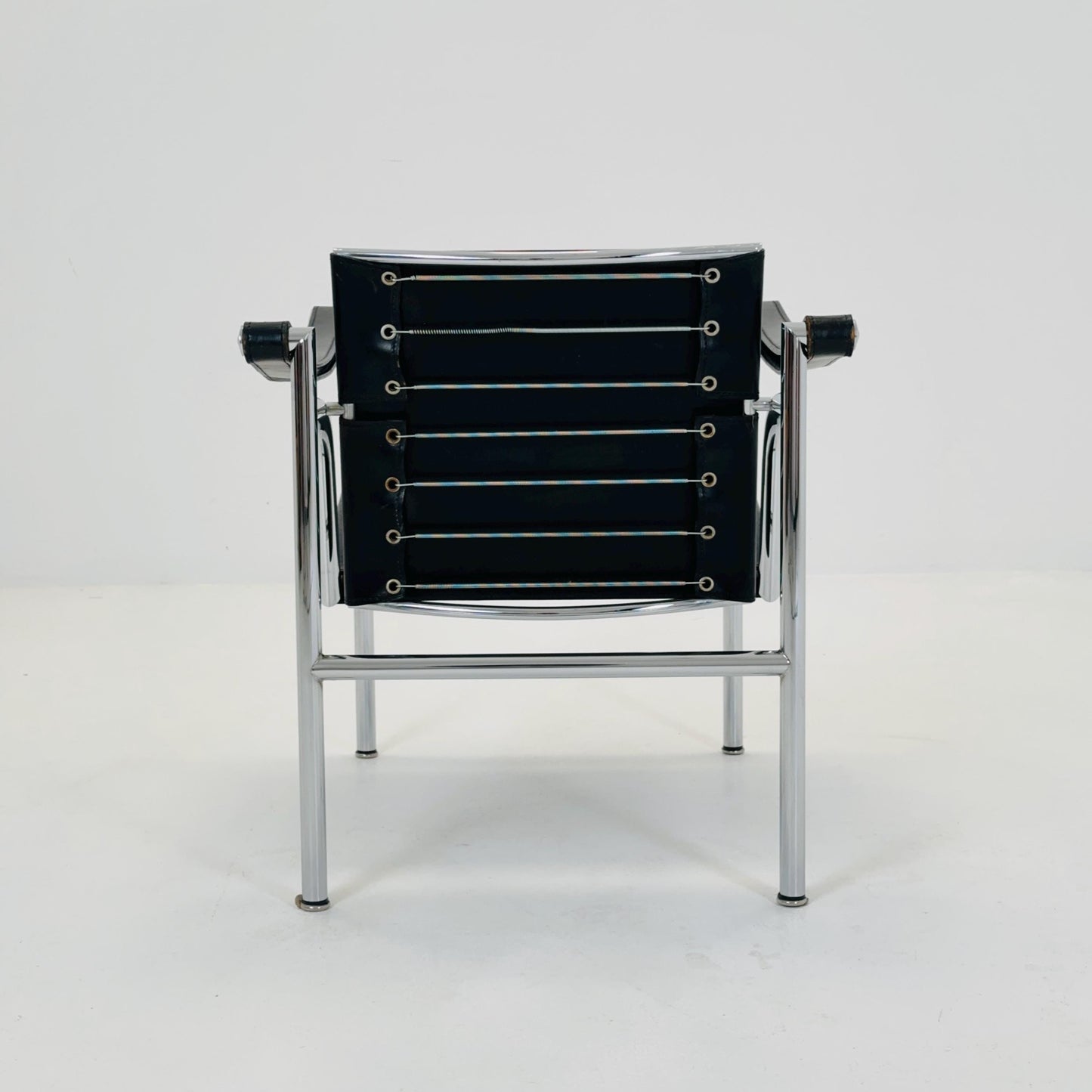 Mid century LC1 black - silver edition armchair by Le Corbusier for Cassina Italy 1970s