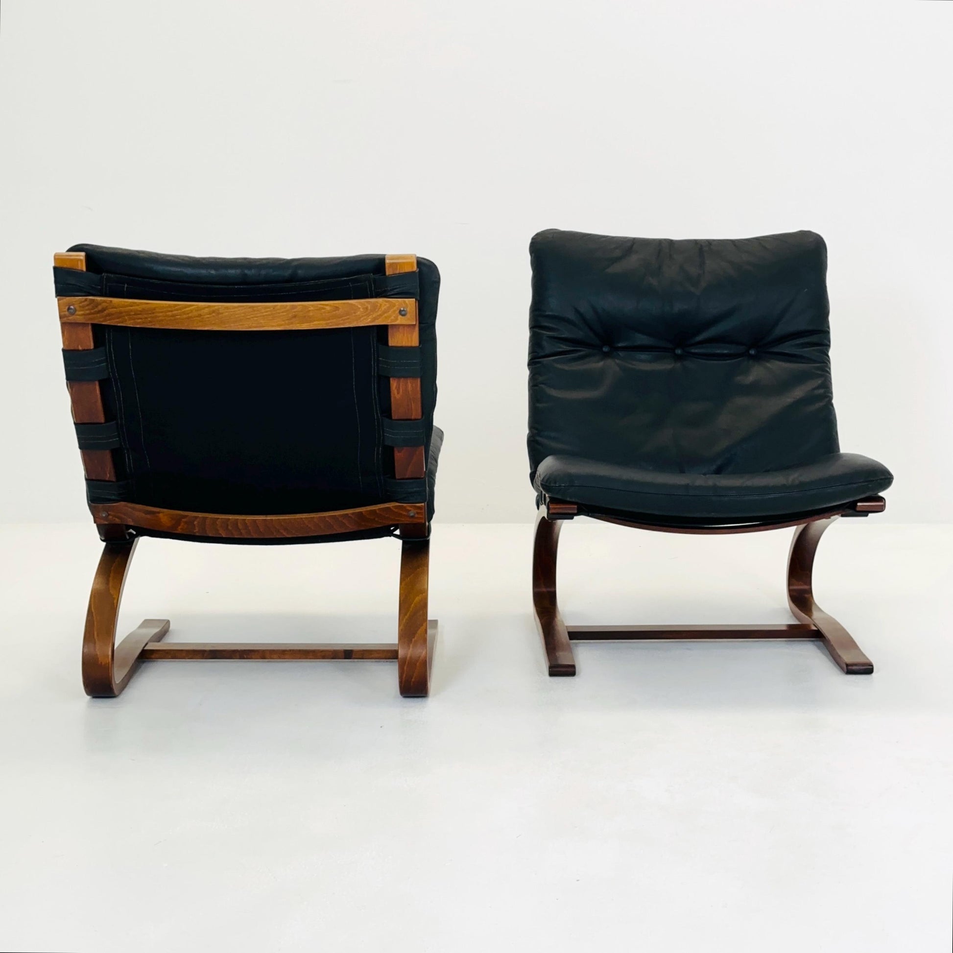 Set of 2 Mid century Kangu Lounge Chairs by Elsa Solheim and Nordahl Solheim for Rybo 1970s