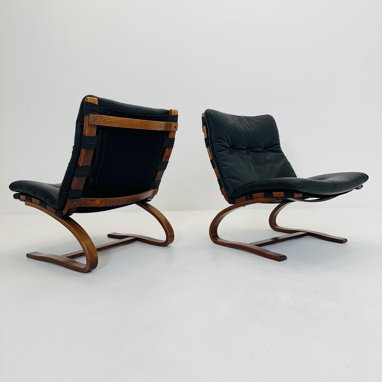 Set of 2 Mid century Kangu Lounge Chairs by Elsa Solheim and Nordahl Solheim for Rybo 1970s