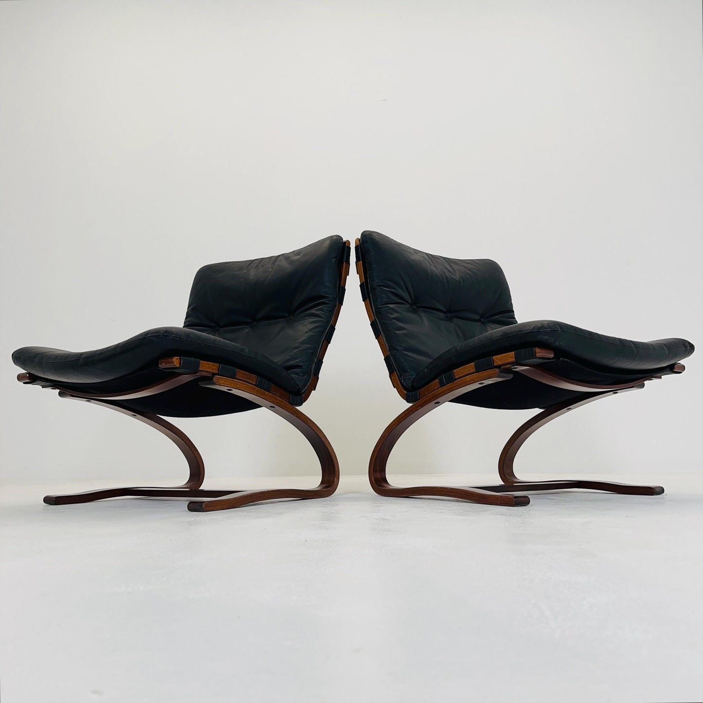 Set of 2 Mid century Kangu Lounge Chairs by Elsa Solheim and Nordahl Solheim for Rybo 1970s