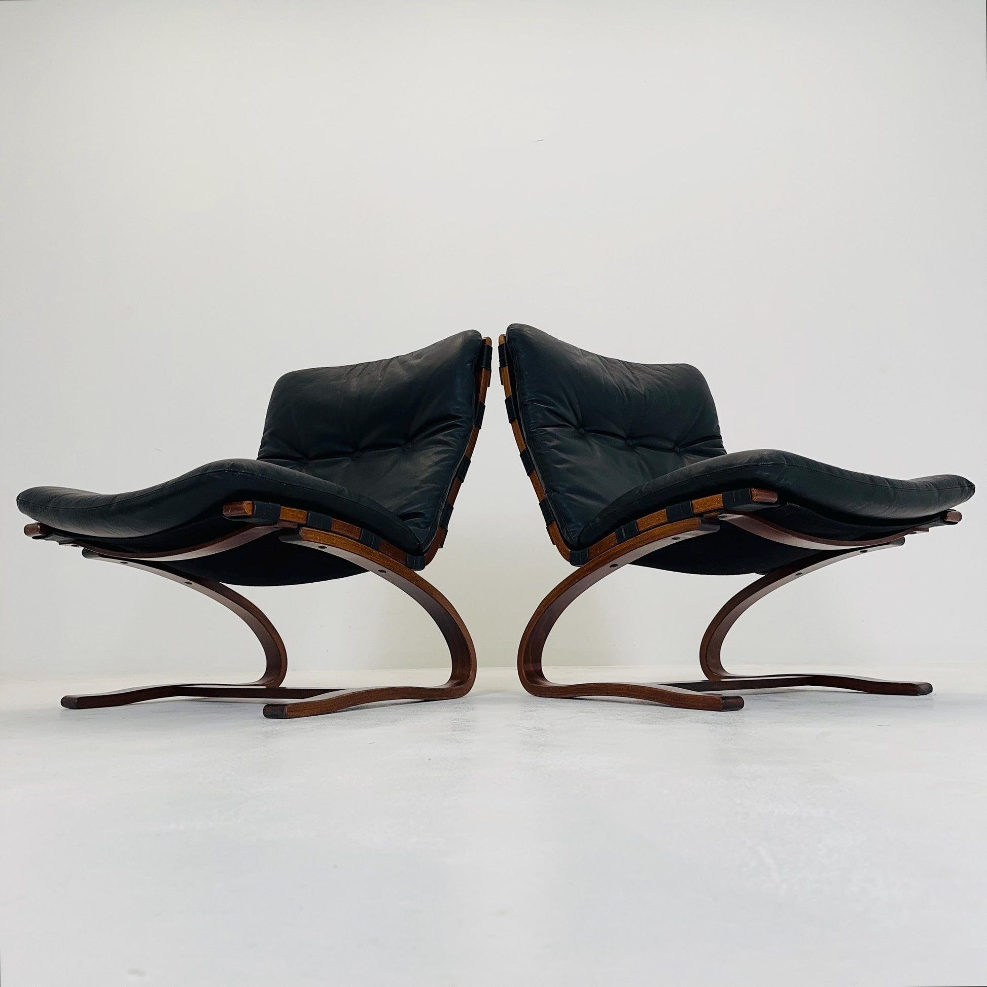 Set of 2 Mid century Kangu Lounge Chairs by Elsa Solheim and Nordahl Solheim for Rybo 1970s