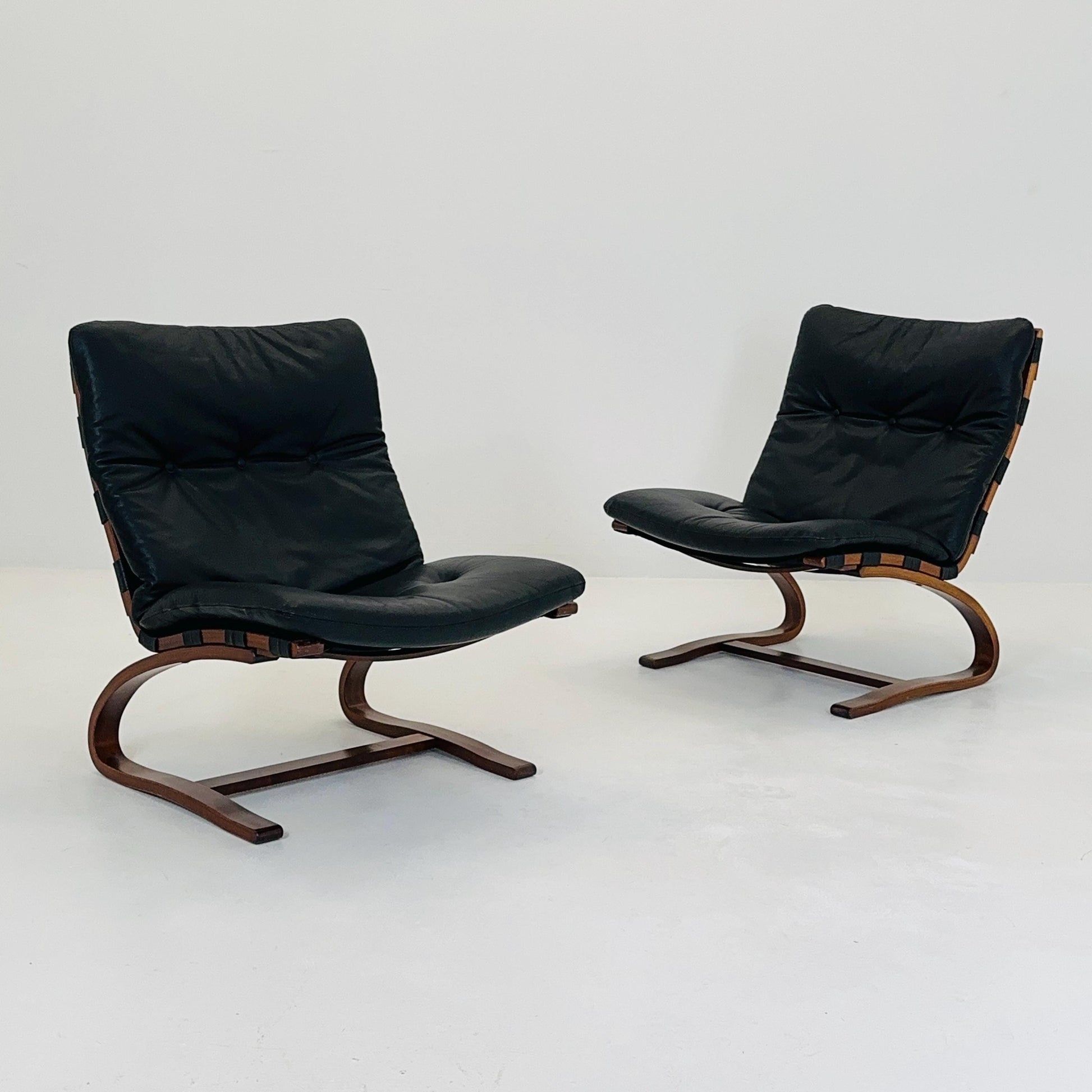 Set of 4 Mid century Kangu Lounge Chairs by Elsa Solheim and Nordahl Solheim for Rybo 1970s
