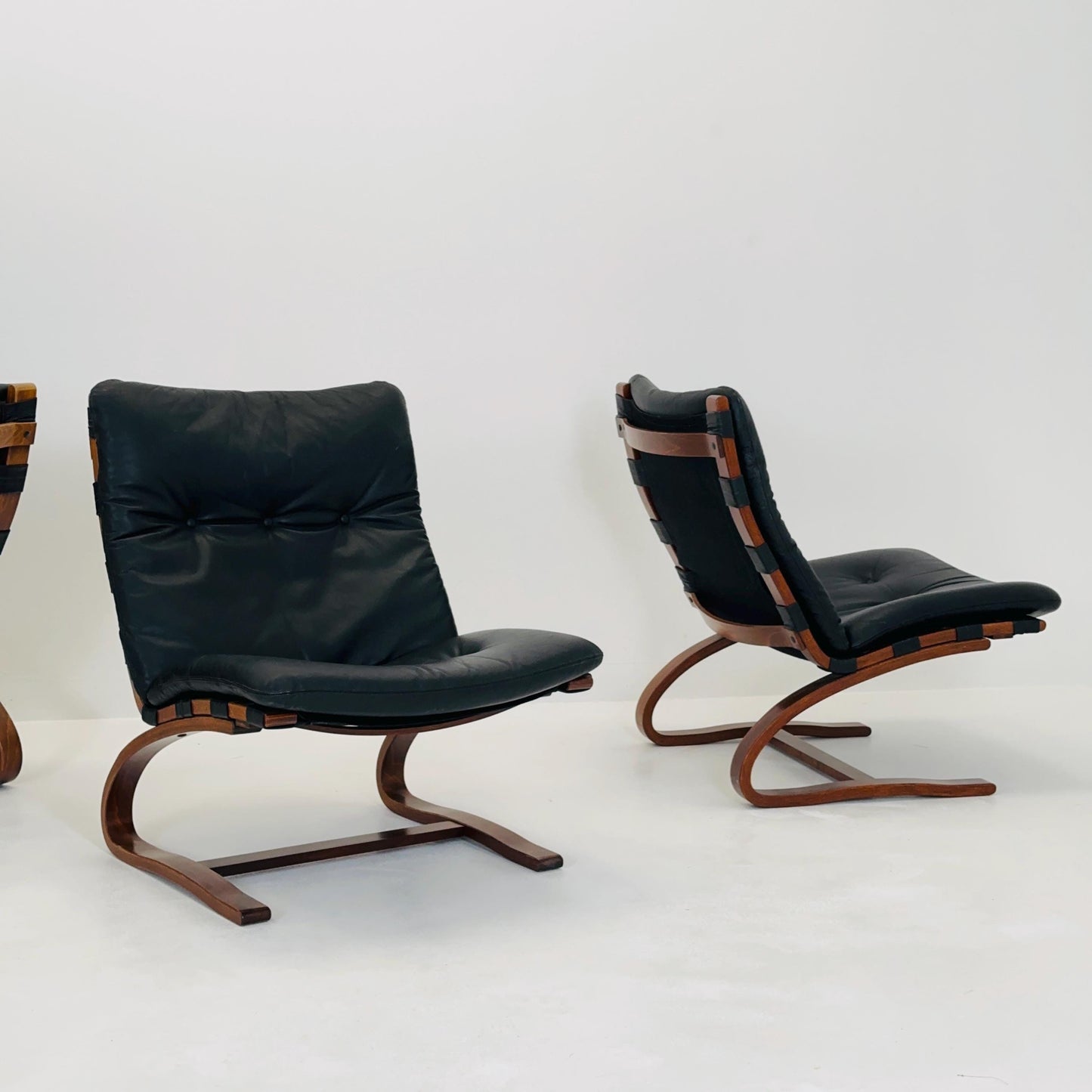 Set of 4 Mid century Kangu Lounge Chairs by Elsa Solheim and Nordahl Solheim for Rybo 1970s