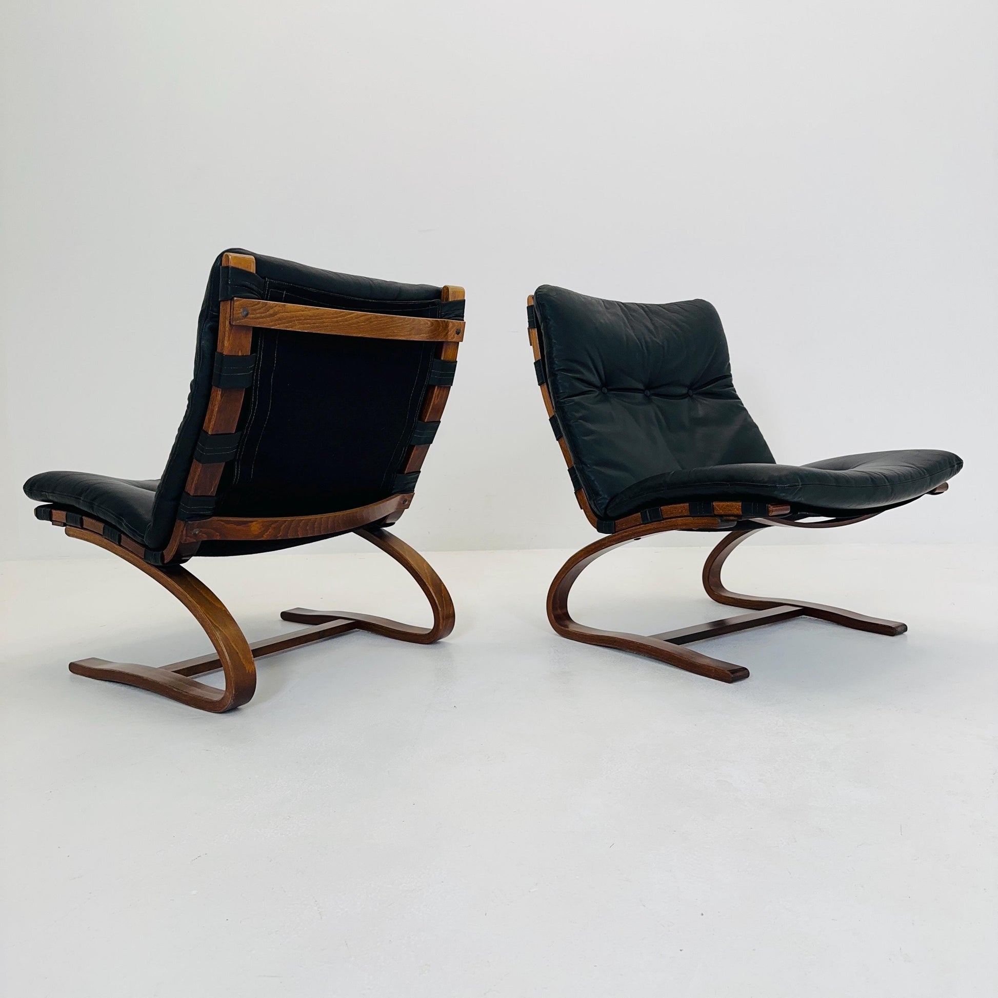 Set of 4 Mid century Kangu Lounge Chairs by Elsa Solheim and Nordahl Solheim for Rybo 1970s