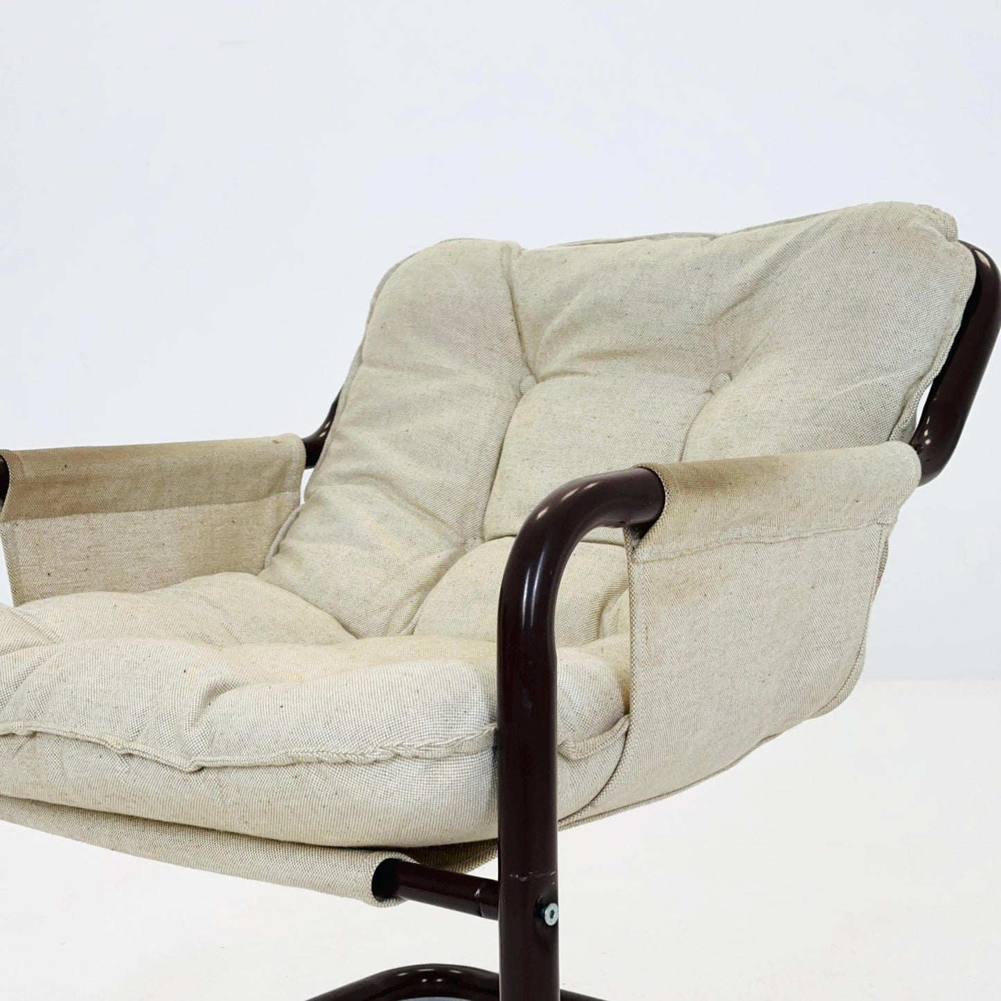 Mid century century Bauhaus tubular canvas armchair for Tomas Jelinek by IKEA 1980s