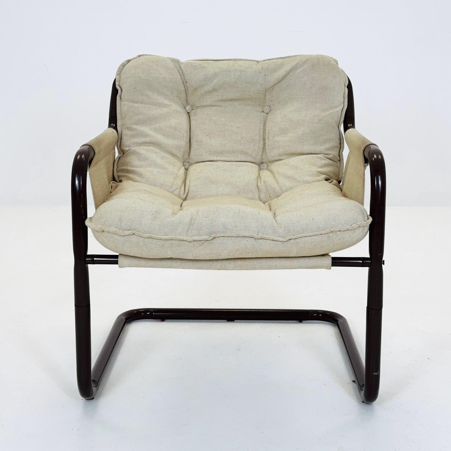 Mid century century Bauhaus tubular canvas armchair for Tomas Jelinek by IKEA 1980s