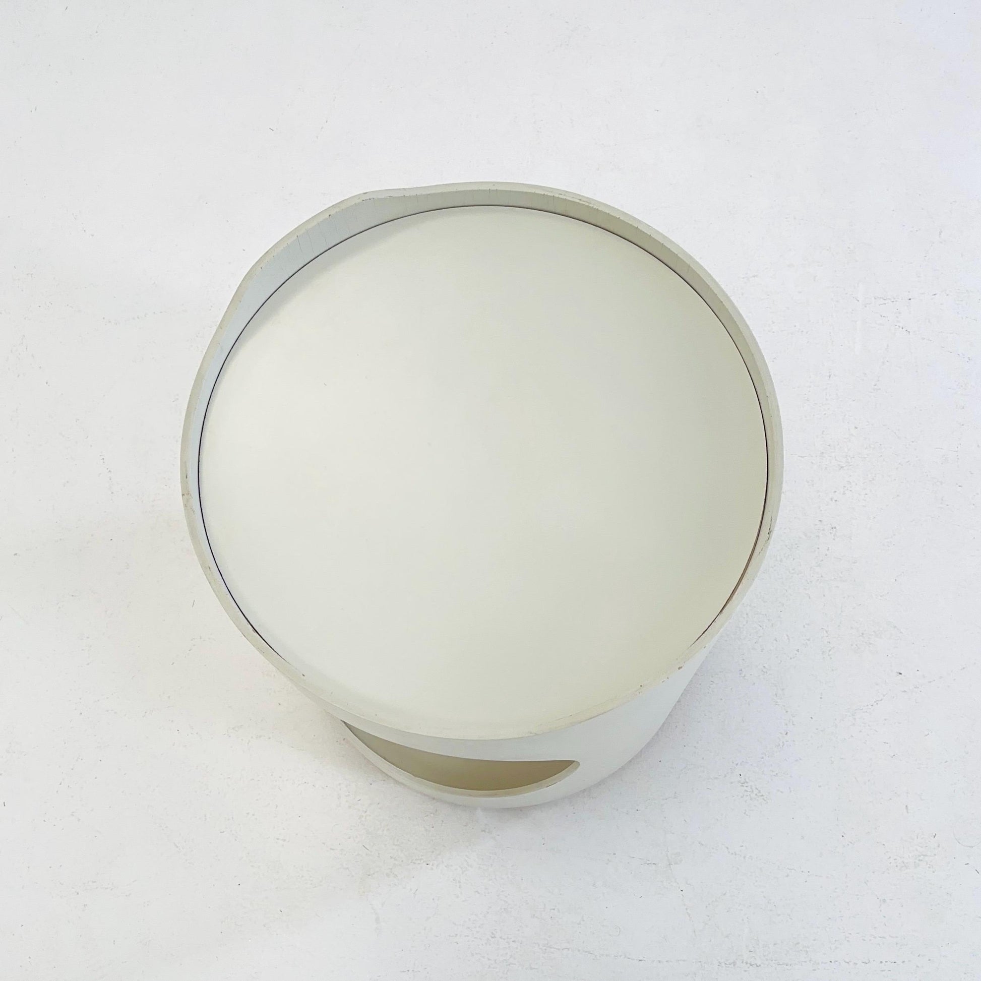 Space Age Luna Side Table 5124 by Opal Möbel, Germany 1970s – Vintage White Rolling Table, Mid-Century Modern