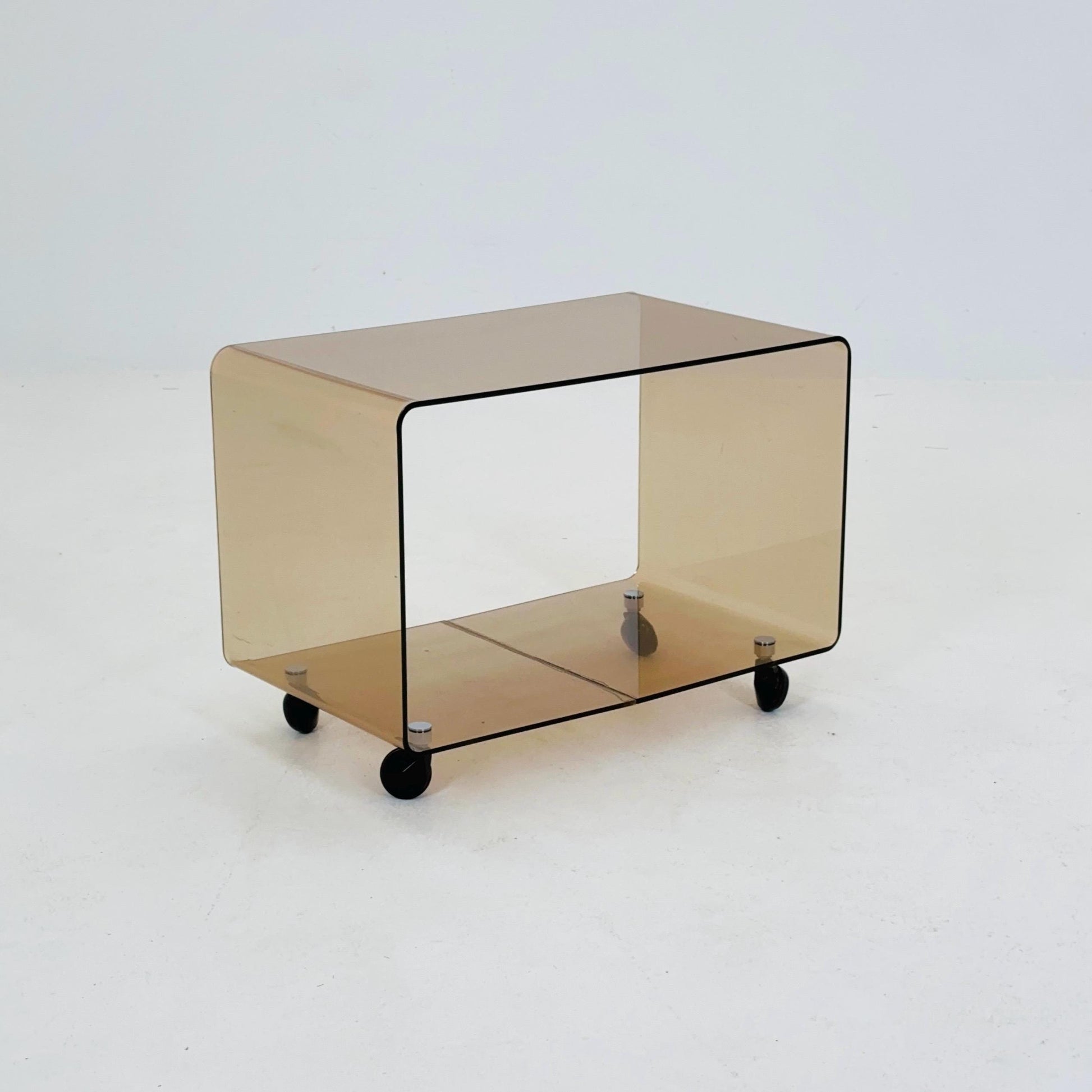 Space age Smoked Brown Plexiglass Trolley-side table by Michel Dumas for Roche Bobois 1970s