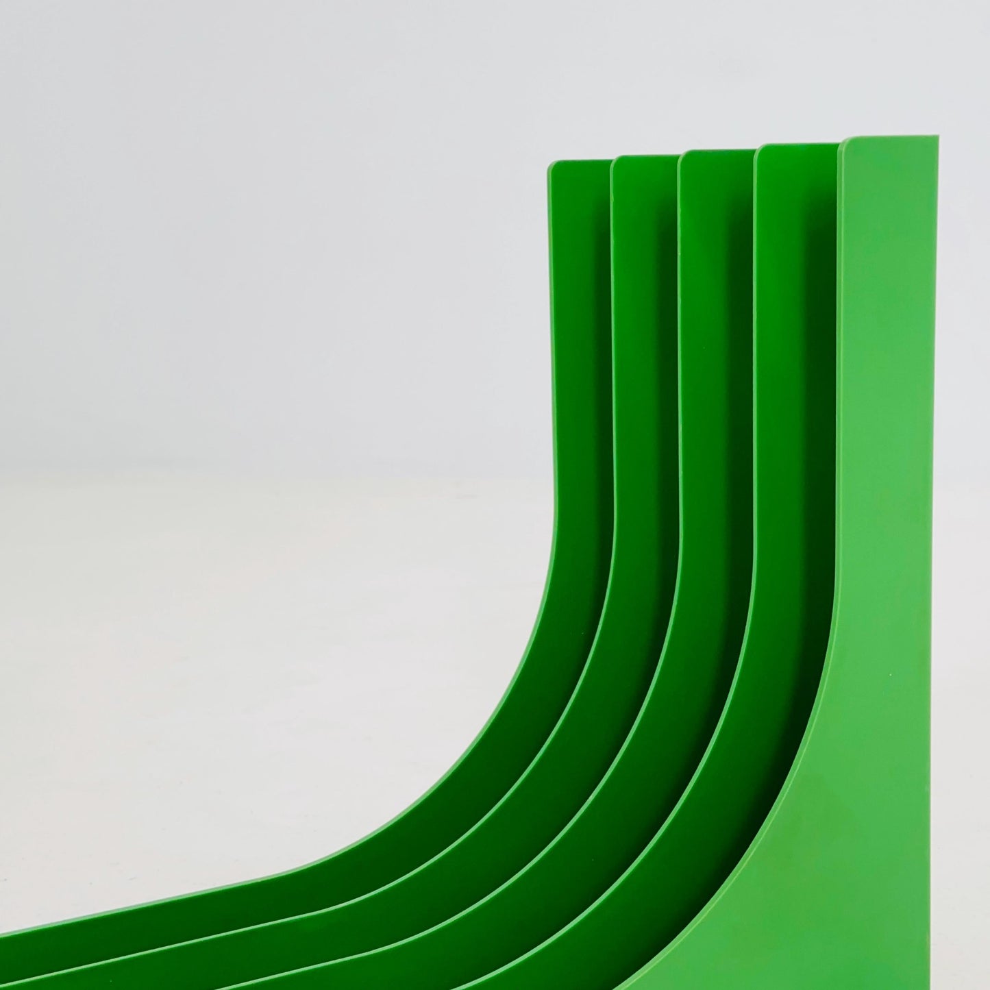 Mid-Century Green retro vinyl storage holder, modular record holder, vintage space age brands from the 70s west Germany