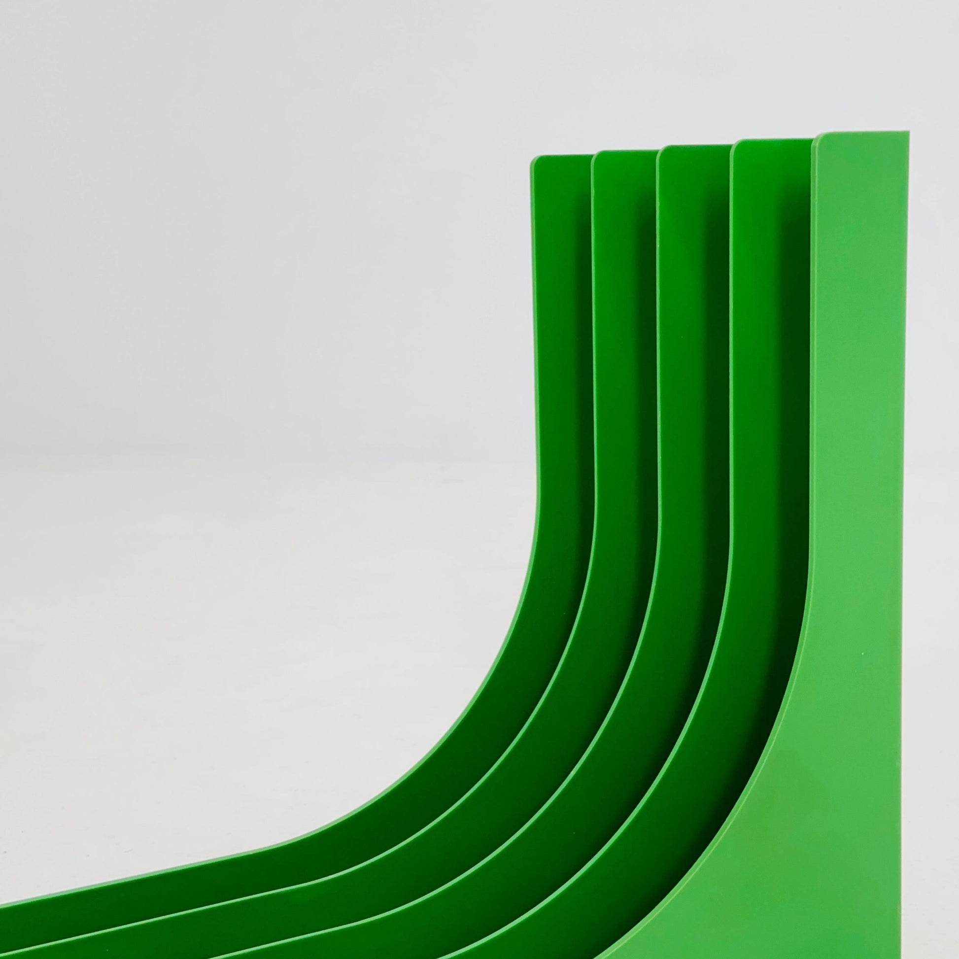 Mid-Century Green retro vinyl storage holder, modular record holder, vintage space age brands from the 70s west Germany