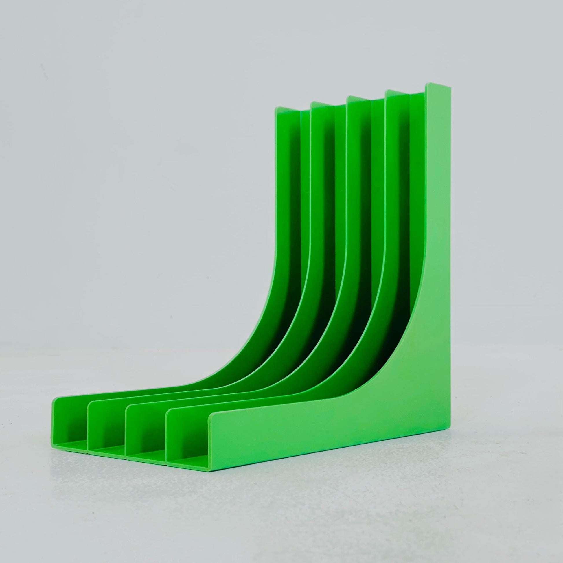 Mid-Century Green retro vinyl storage holder, modular record holder, vintage space age brands from the 70s west Germany