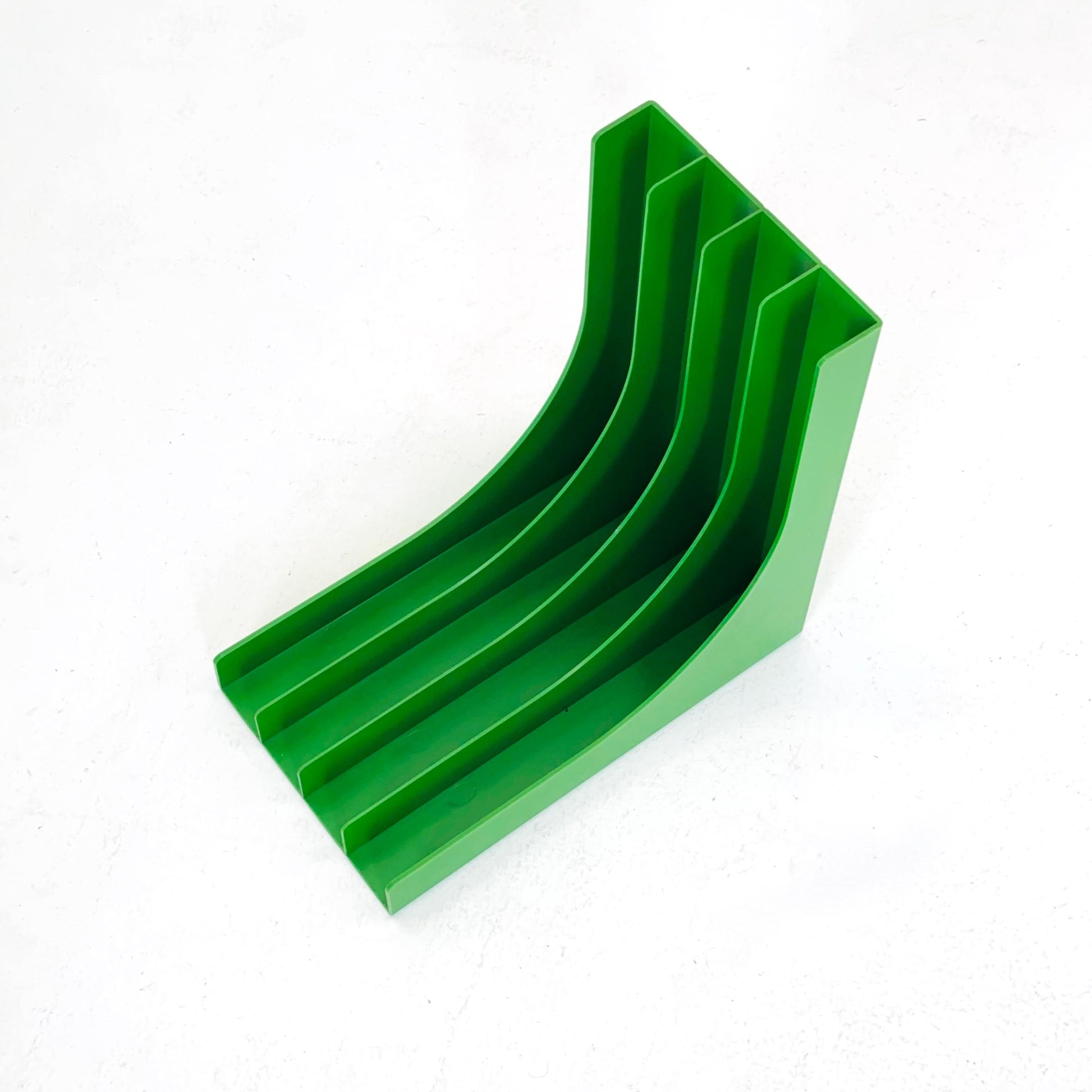 Mid-Century Green retro vinyl storage holder, modular record holder, vintage space age brands from the 70s west Germany