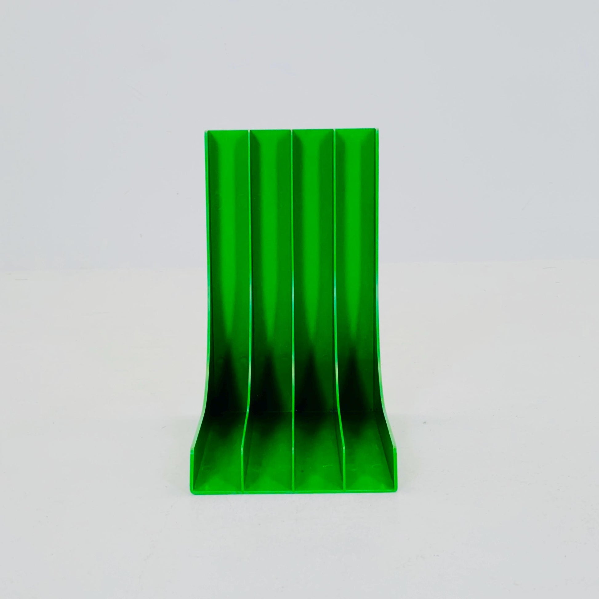 Mid-Century Green retro vinyl storage holder, modular record holder, vintage space age brands from the 70s west Germany