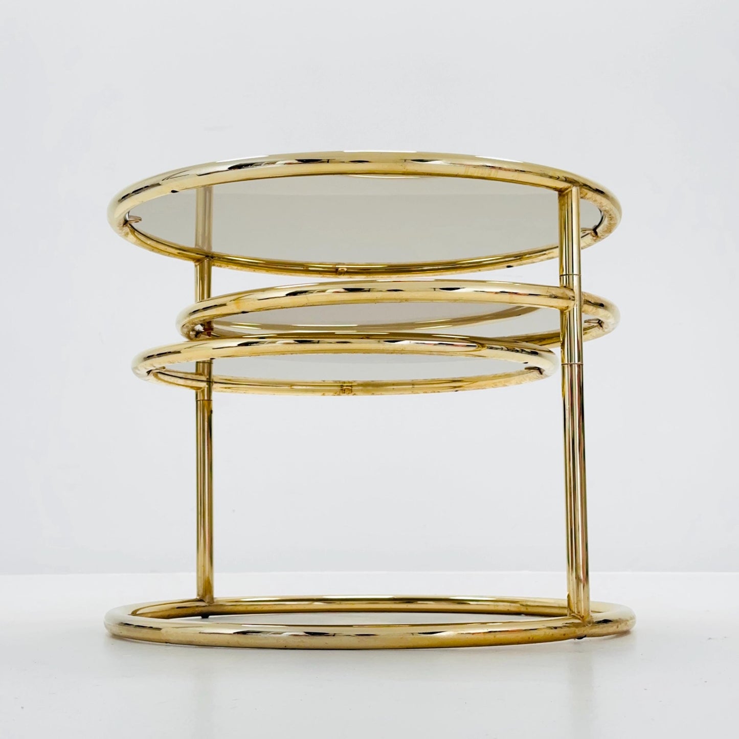 Mid Century coffee table with 3 swivel levels by Milo Baughman Italy 1970s
