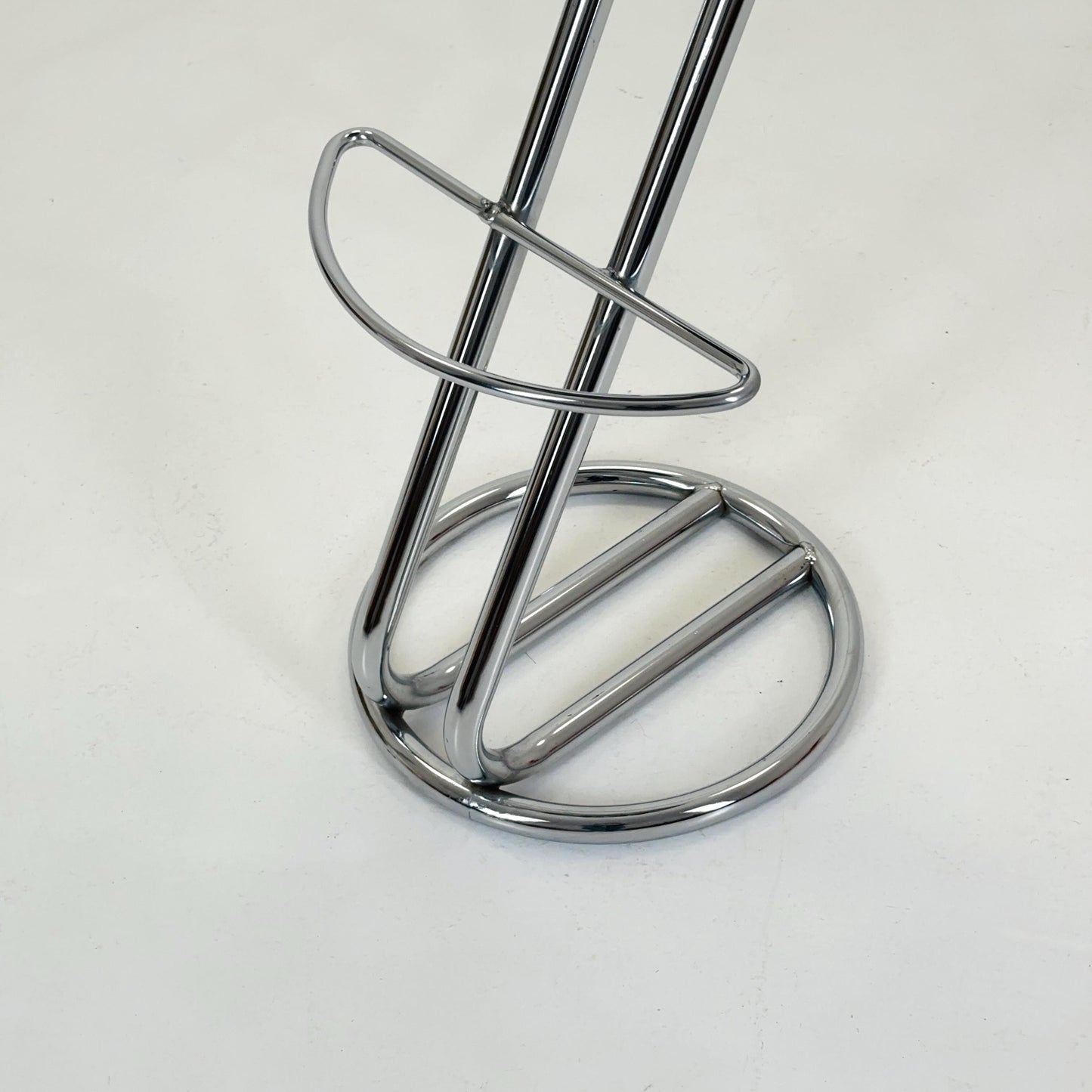 Mid-Century Modern Leather and Chrome Bar Stool 1980s Italy