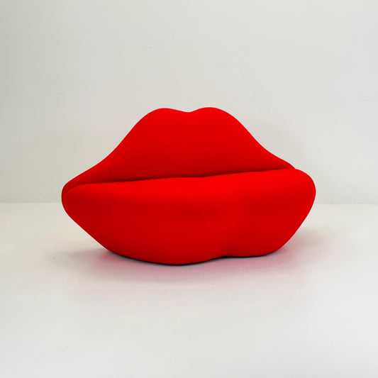 Mid Century Bocca Style Red Lips Sofa | Iconic Pop Art Seating | Italian Design 1990s