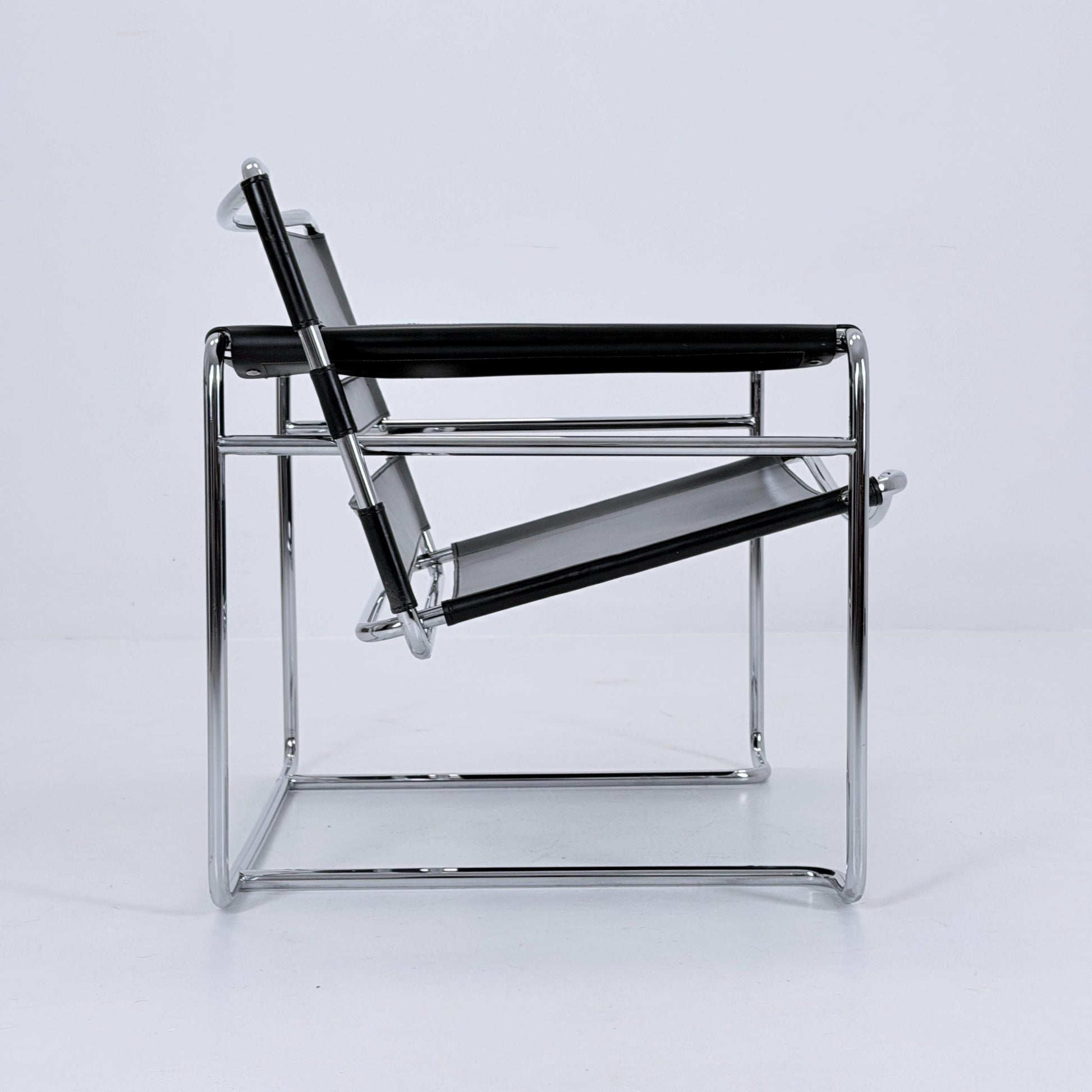 Mid century Bauhaus lounge chair/ lounge chair style of Wassily B3 armchair Italy 1980s