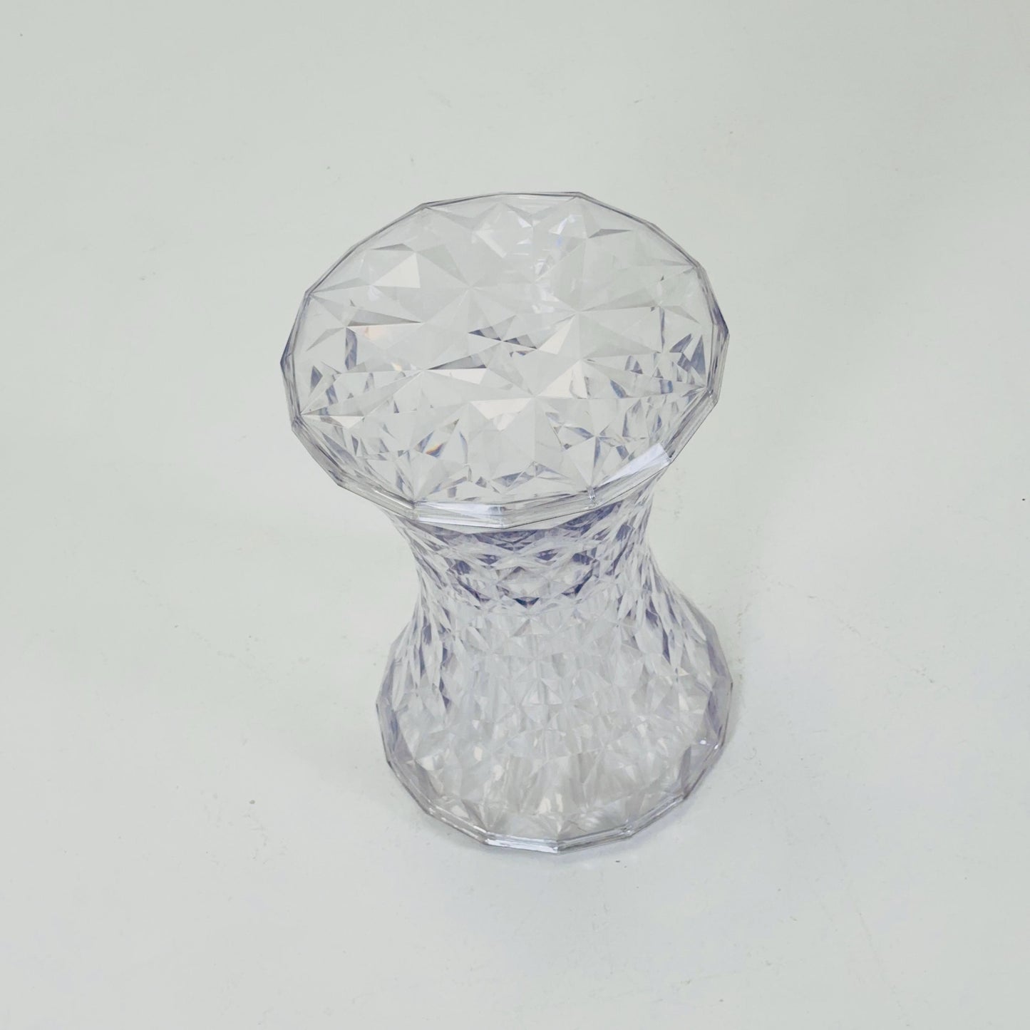 Kartell “Stone” Stool by Marcel Wanders | Red PMMA Hourglass Stool | Italian MCM Design | Sculptural Side Table