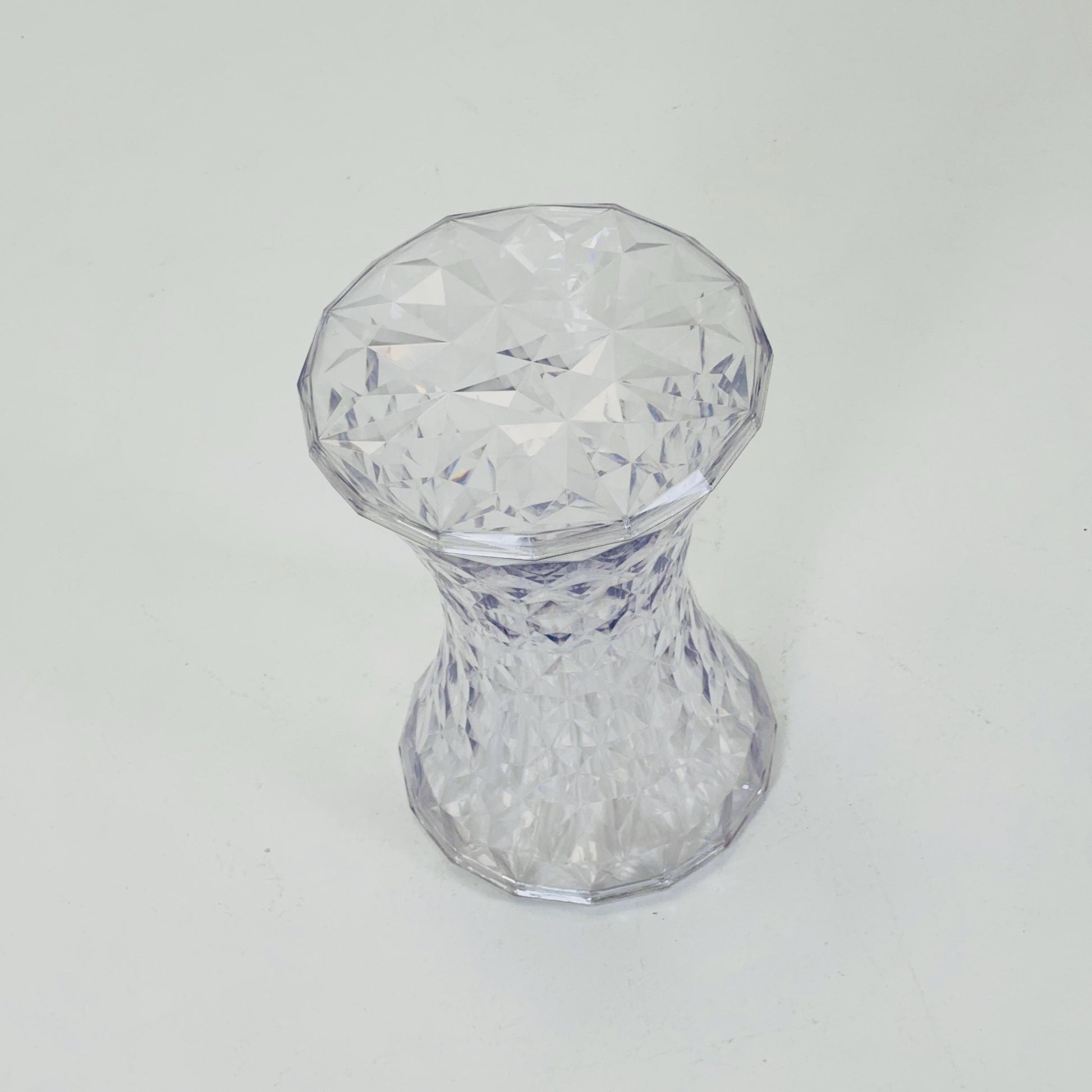 Kartell “Stone” Stool by Marcel Wanders | Red PMMA Hourglass Stool | Italian MCM Design | Sculptural Side Table