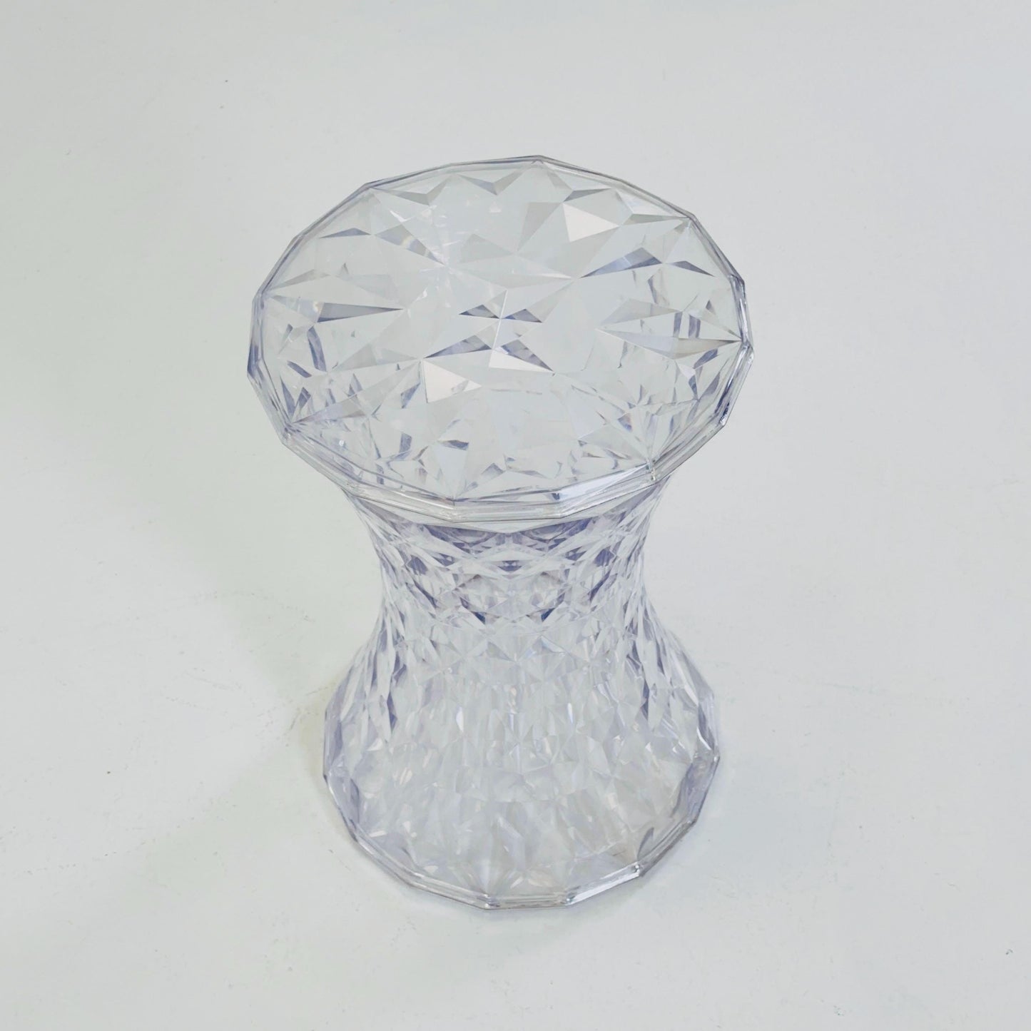 Kartell “Stone” Stool by Marcel Wanders | Red PMMA Hourglass Stool | Italian MCM Design | Sculptural Side Table