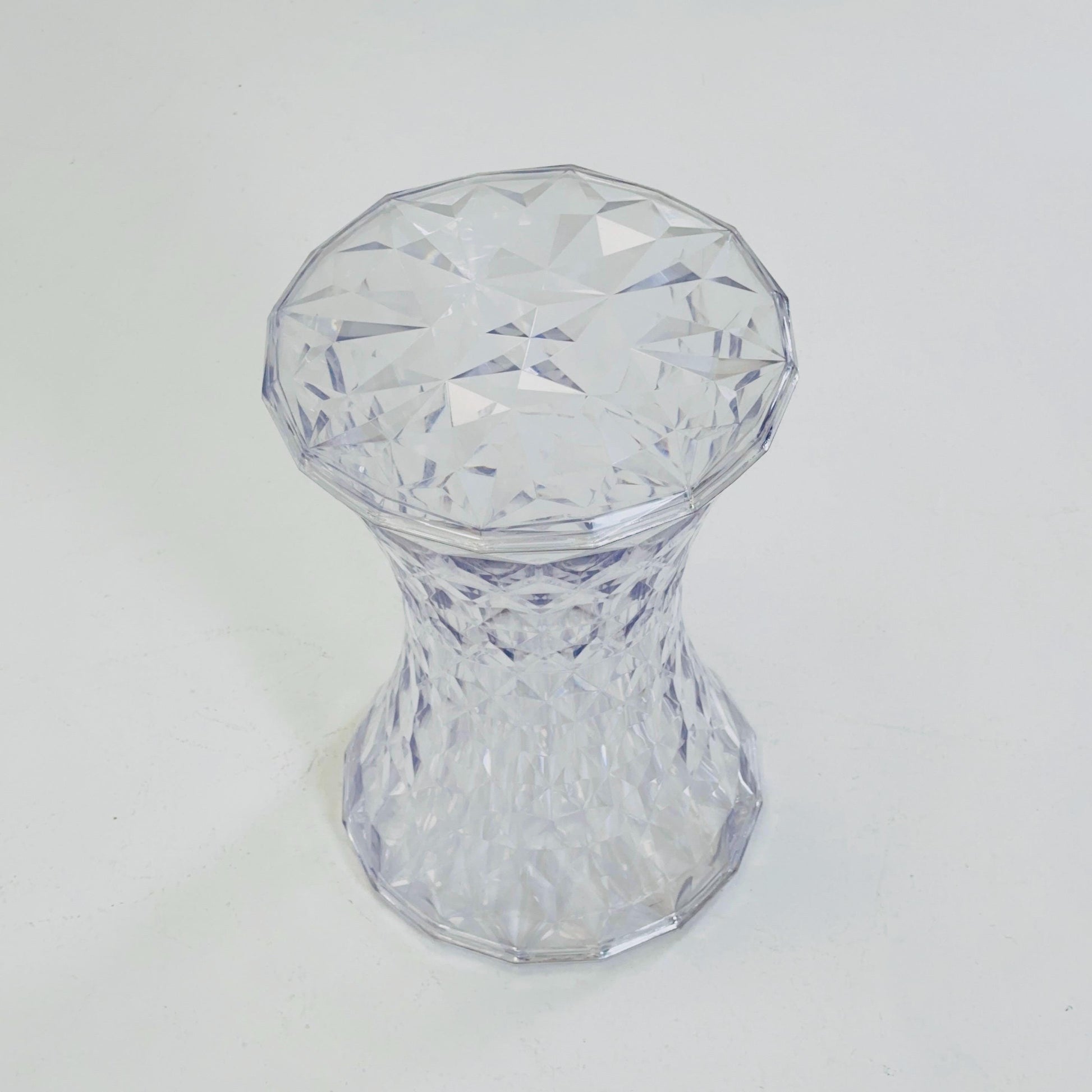 Kartell “Stone” Stool by Marcel Wanders | Red PMMA Hourglass Stool | Italian MCM Design | Sculptural Side Table