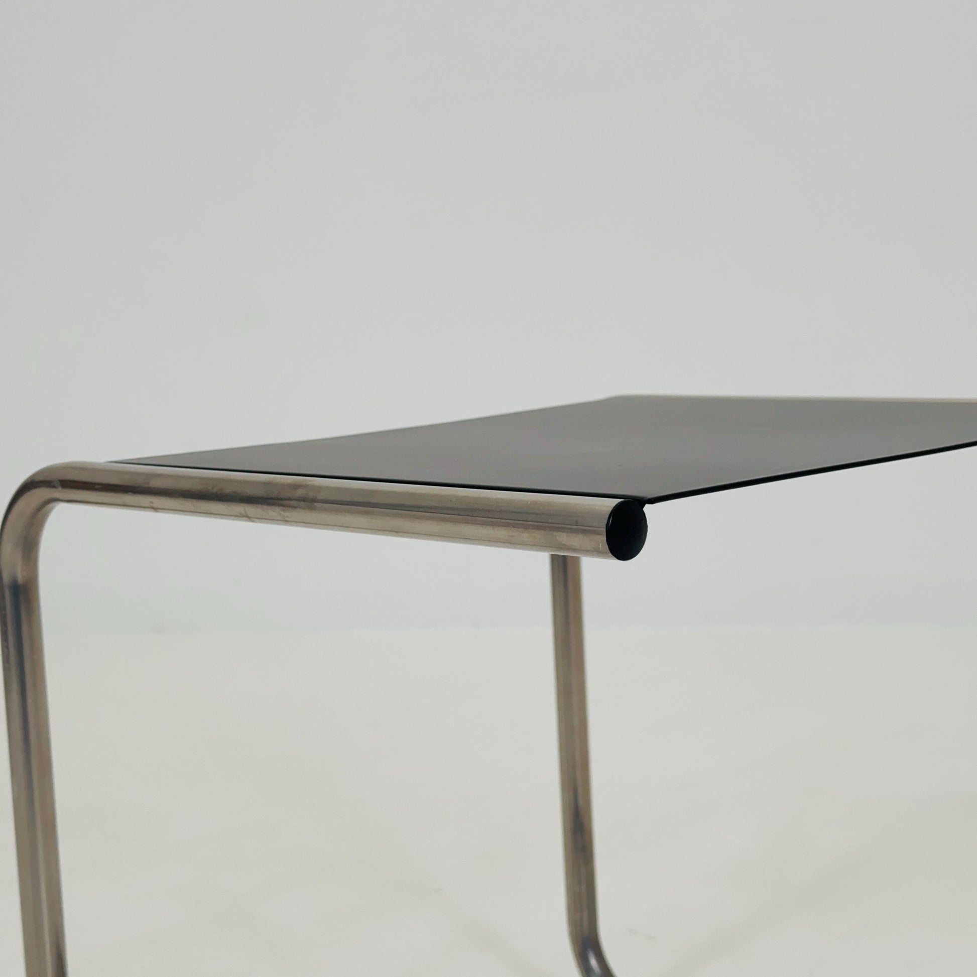 FIAM Club Side Table | Bauhaus Design Italy | Metal & Chrome | Black Modernist Side Table | Outdoor / Indoor