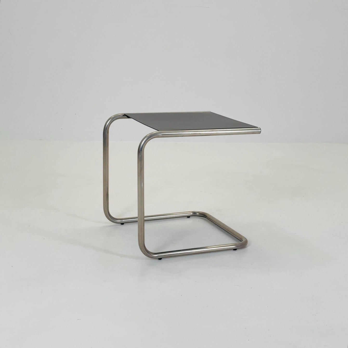 FIAM Club Side Table | Bauhaus Design Italy | Metal & Chrome | Black Modernist Side Table | Outdoor / Indoor