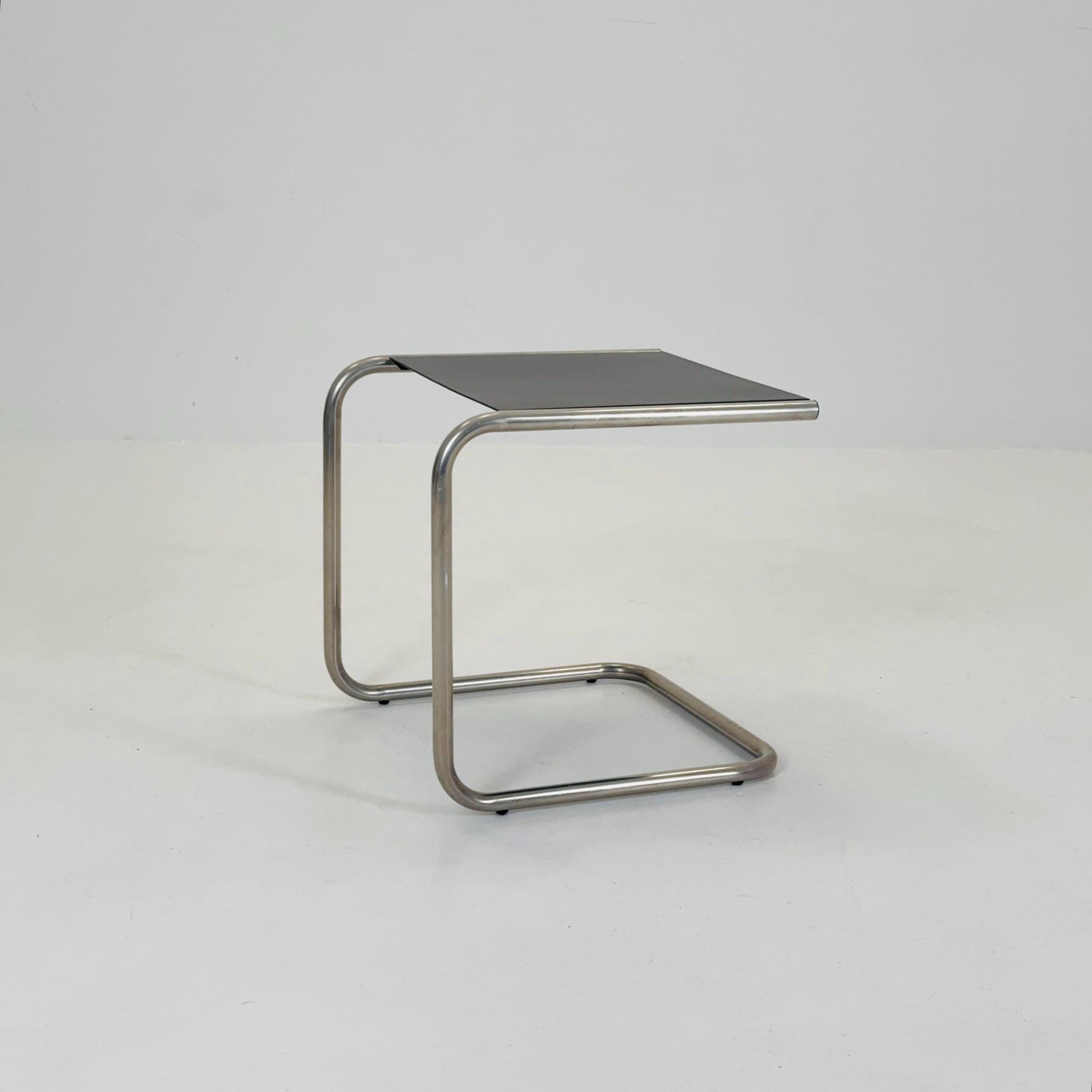 FIAM Club Side Table | Bauhaus Design Italy | Metal & Chrome | Black Modernist Side Table | Outdoor / Indoor