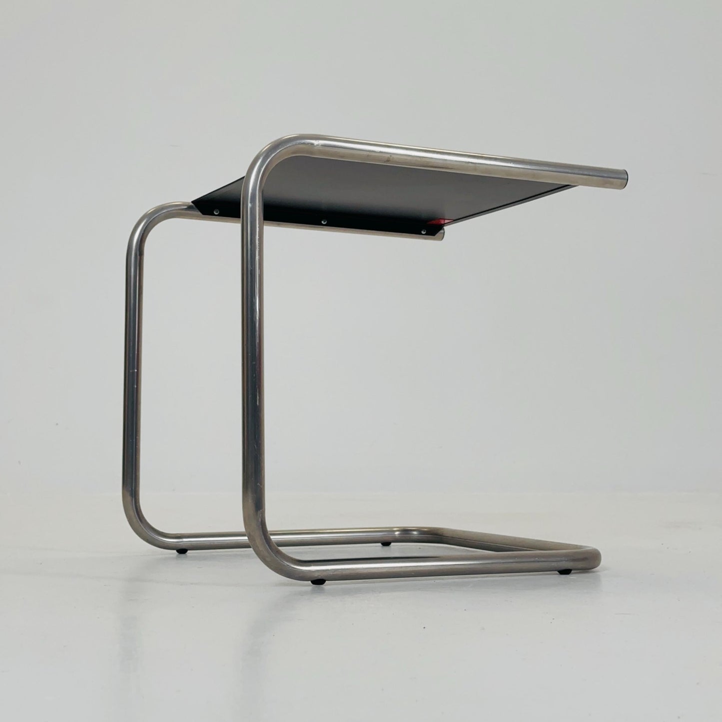 FIAM Club Side Table | Bauhaus Design Italy | Metal & Chrome | Black Modernist Side Table | Outdoor / Indoor