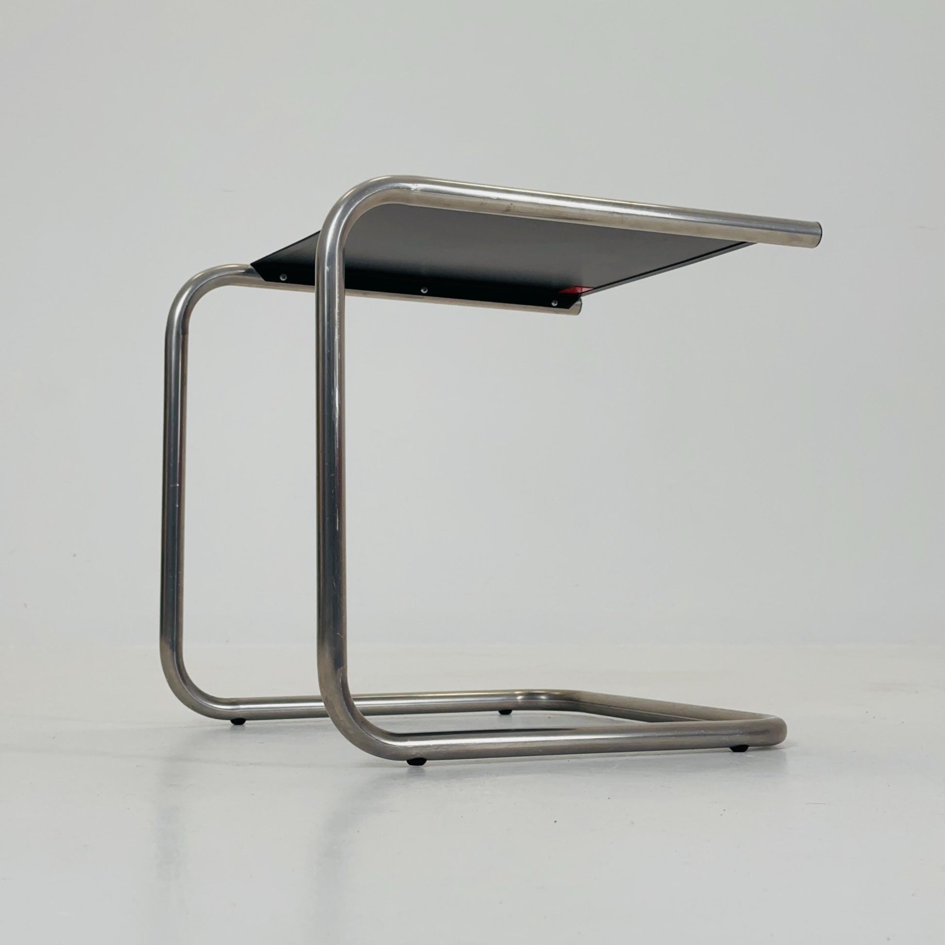 FIAM Club Side Table | Bauhaus Design Italy | Metal & Chrome | Black Modernist Side Table | Outdoor / Indoor