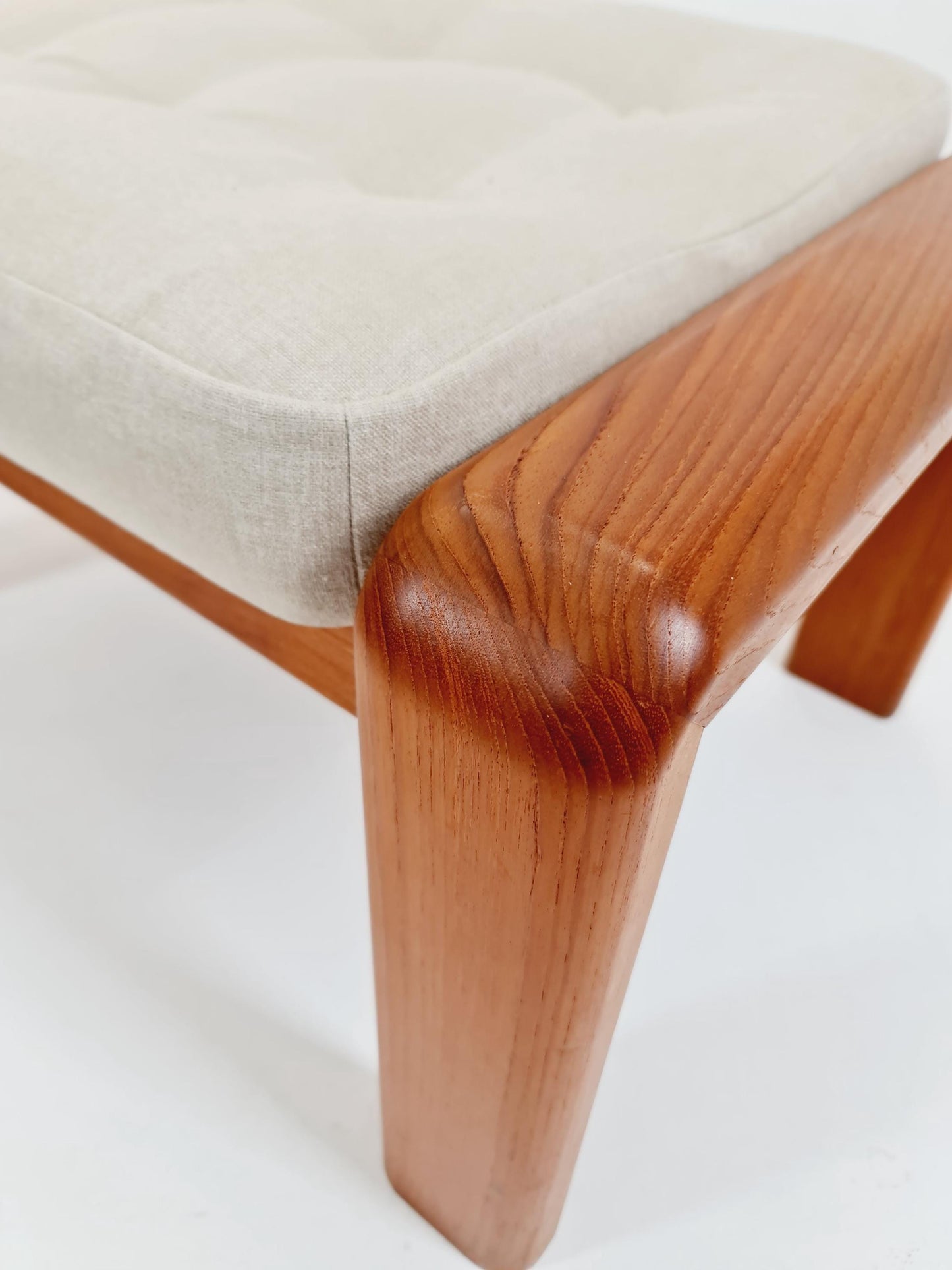 Mid Century Solid teak lounge chair/ Easy chair by EMC Mobler with Ottoman, 1960s