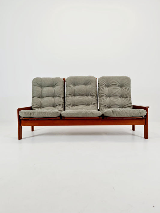 Mid Century couch in teak 3-Seater Sofa by EMC Denmark 1960