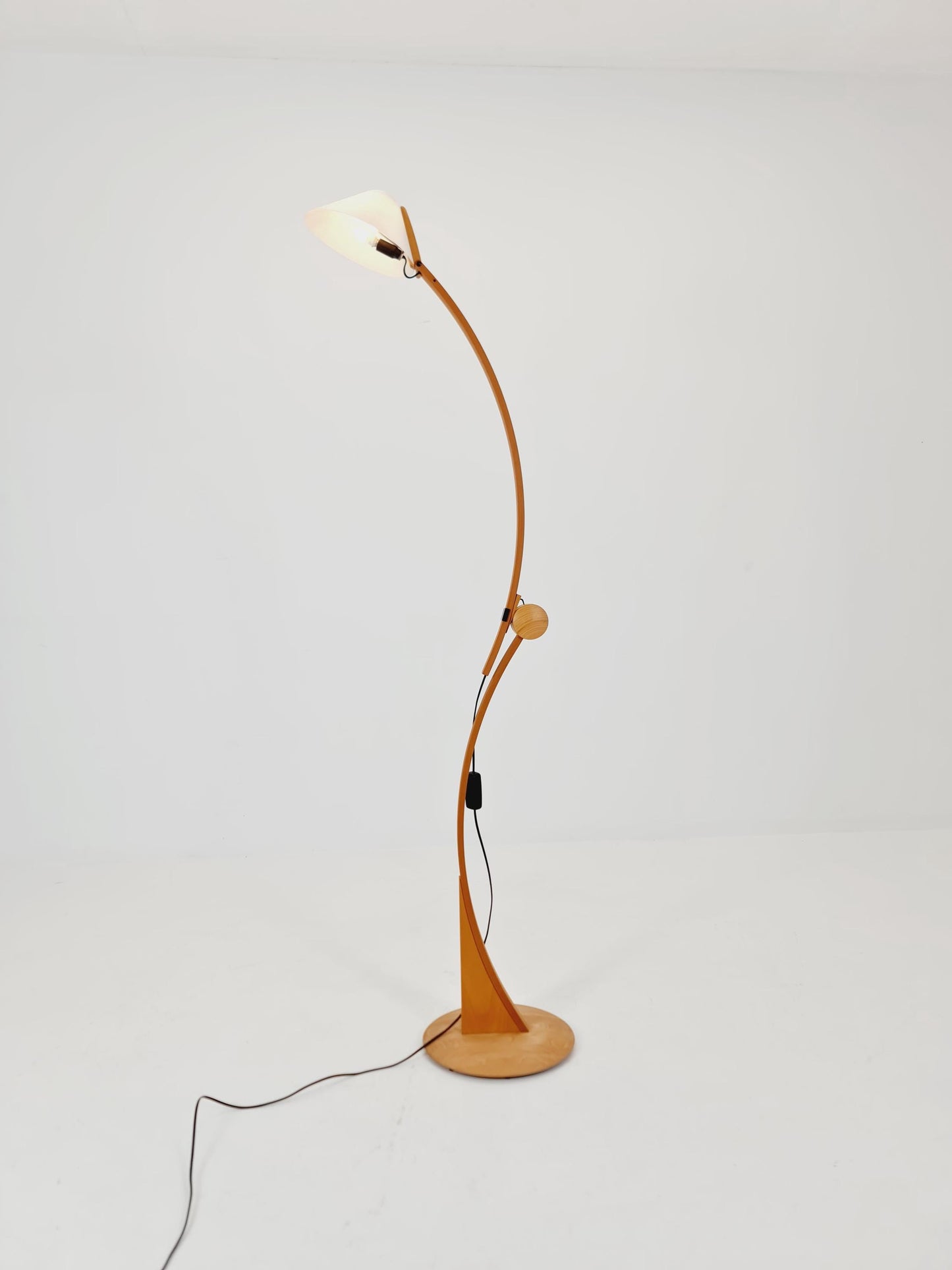Mid century rare beech floor lamp by Domus Denmark 1970s
