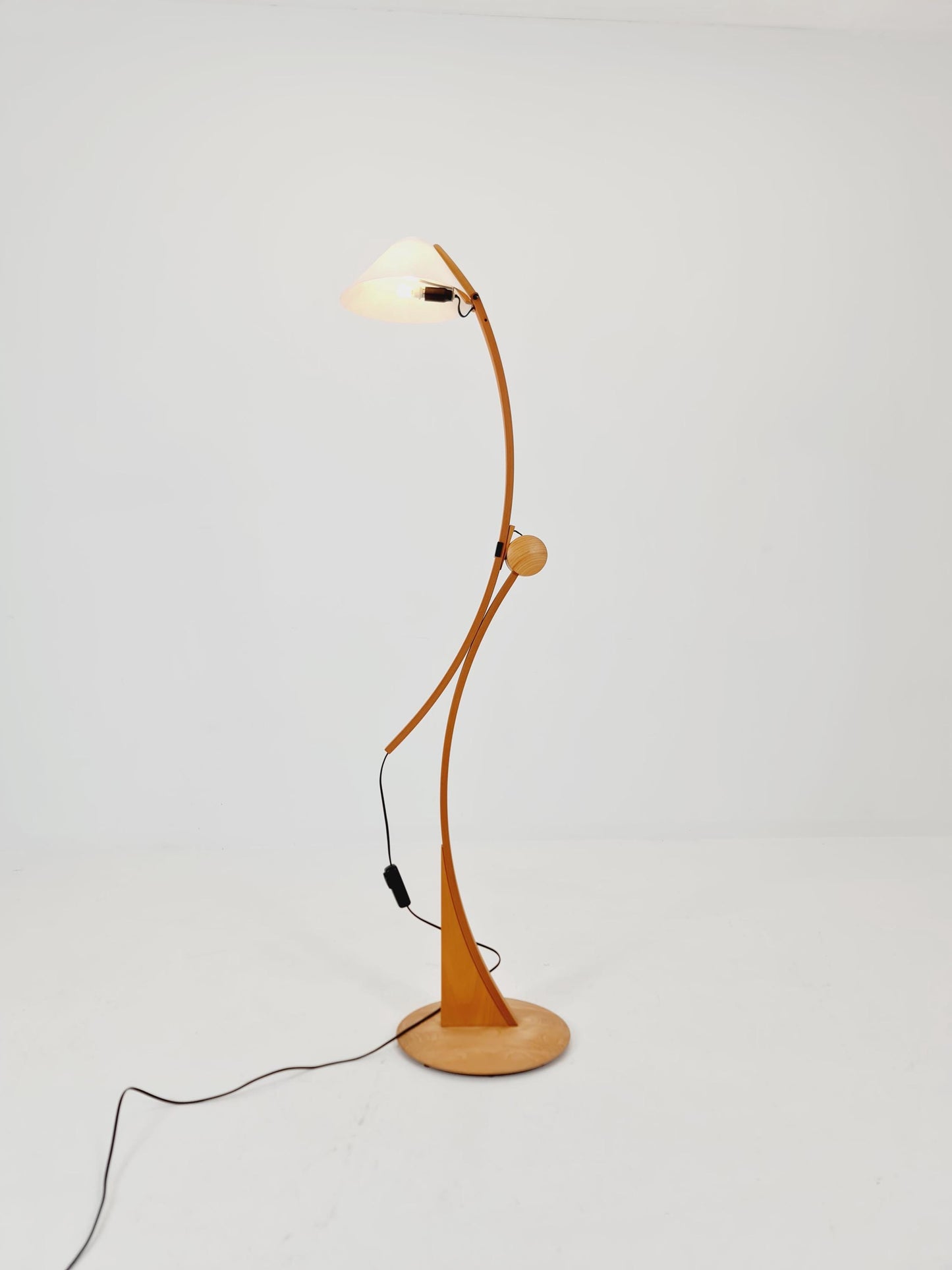 Mid century rare beech floor lamp by Domus Denmark 1970s